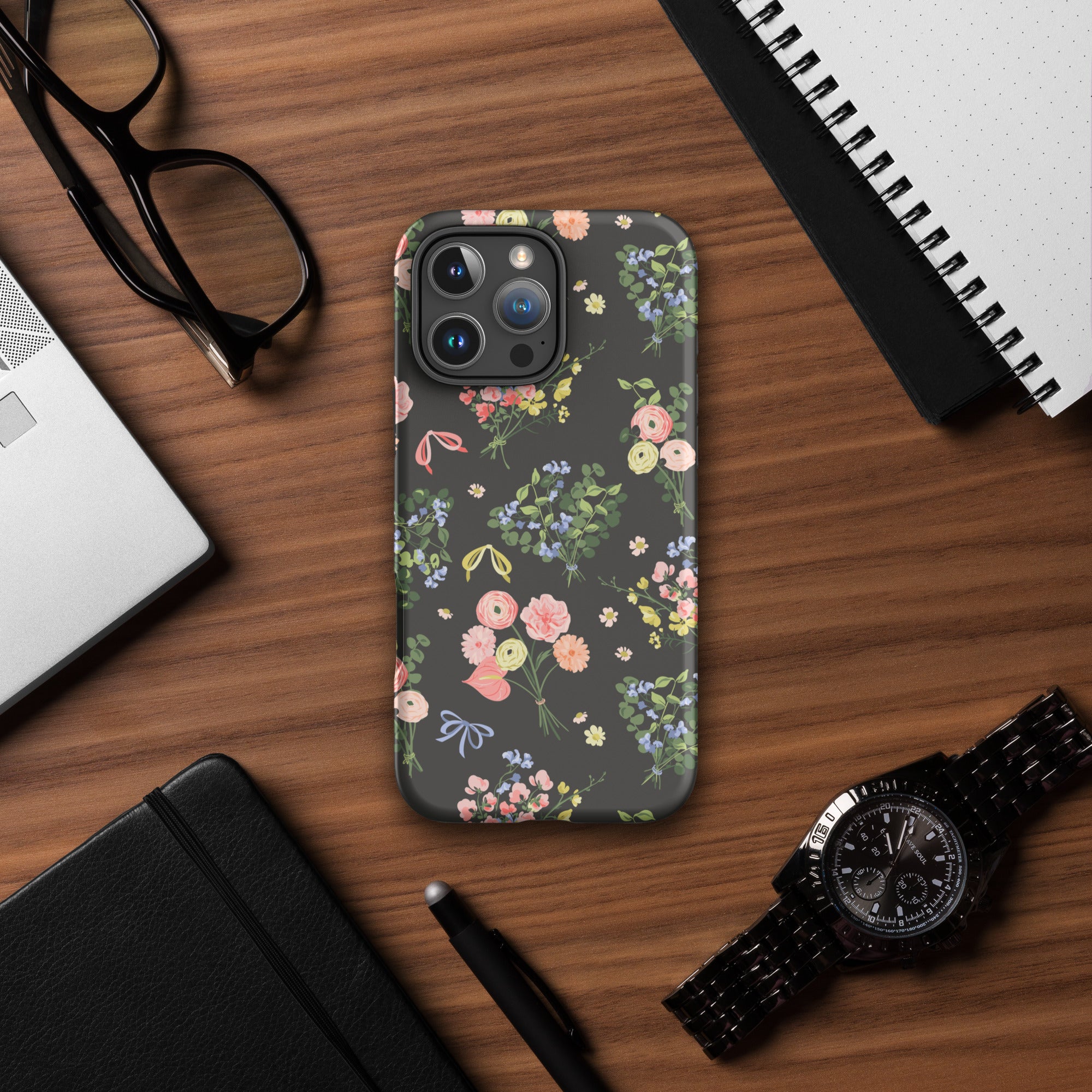 Dark Floral Bouquet Tough Case for iPhone