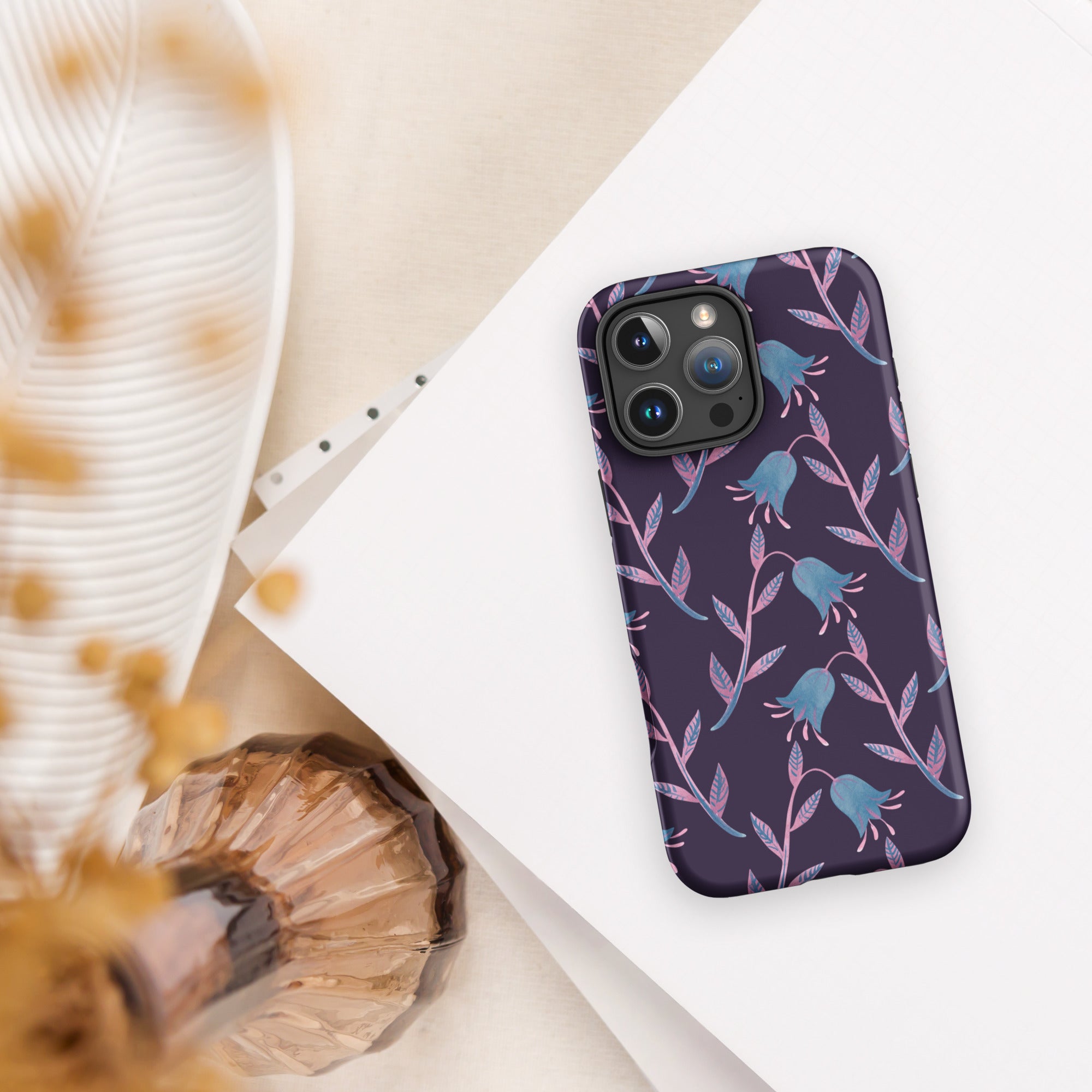 Purple Bellflower Tough Case for iPhone