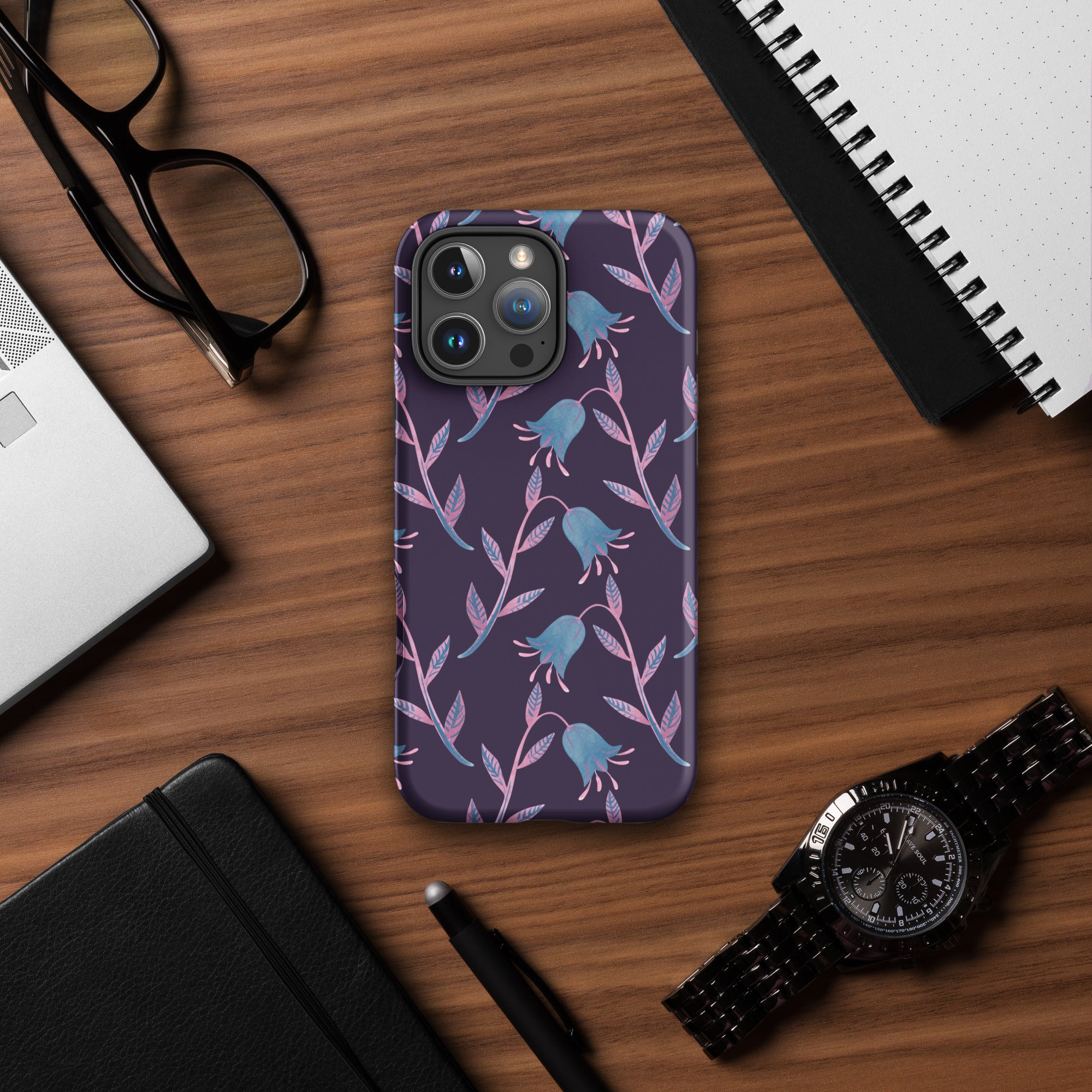 Purple Bellflower Tough Case for iPhone