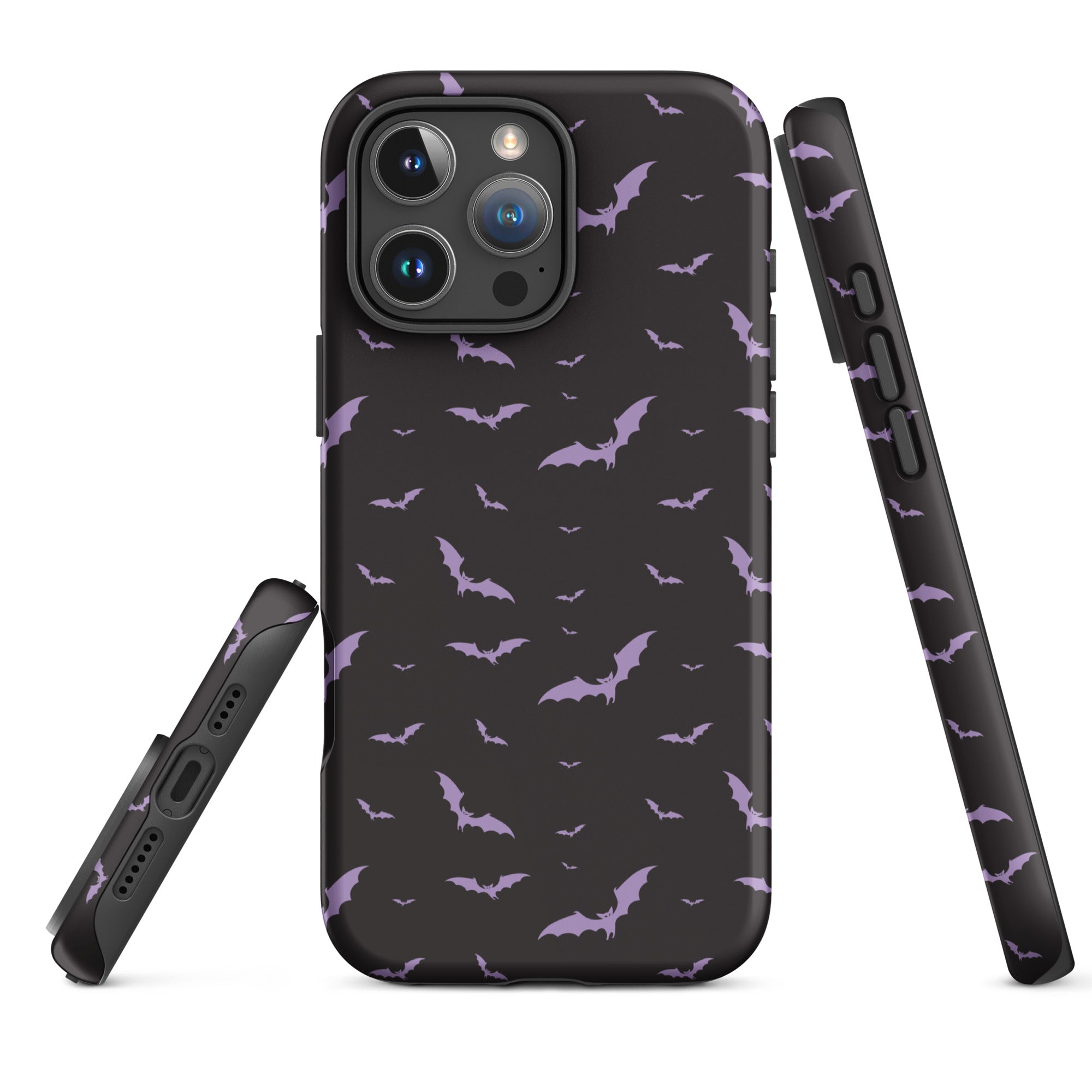 Black & Purple Bats Tough Case for iPhone