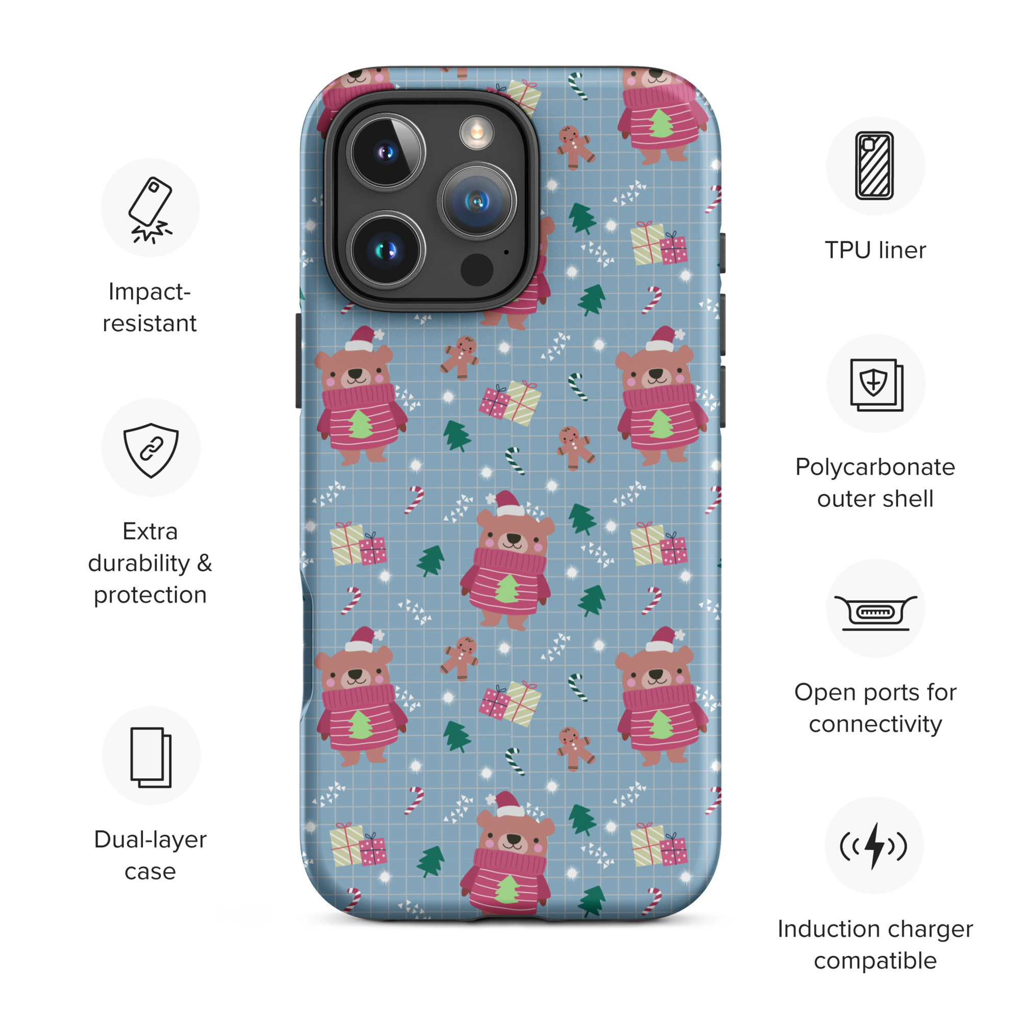 Holiday Teddy Tough Case for iPhone