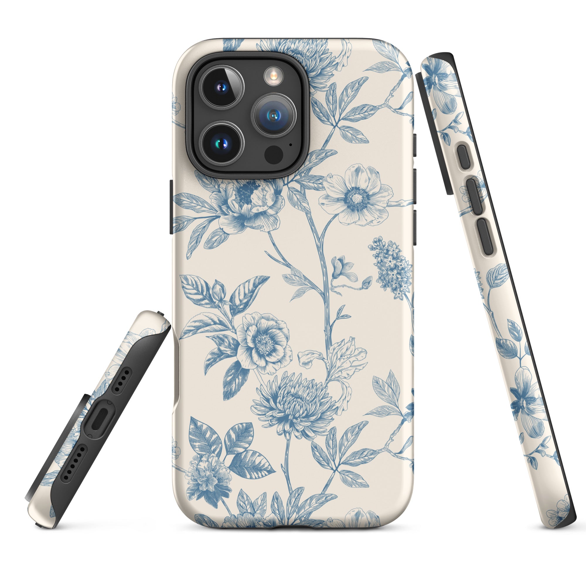 French Toile Floral Tough Case for iPhone