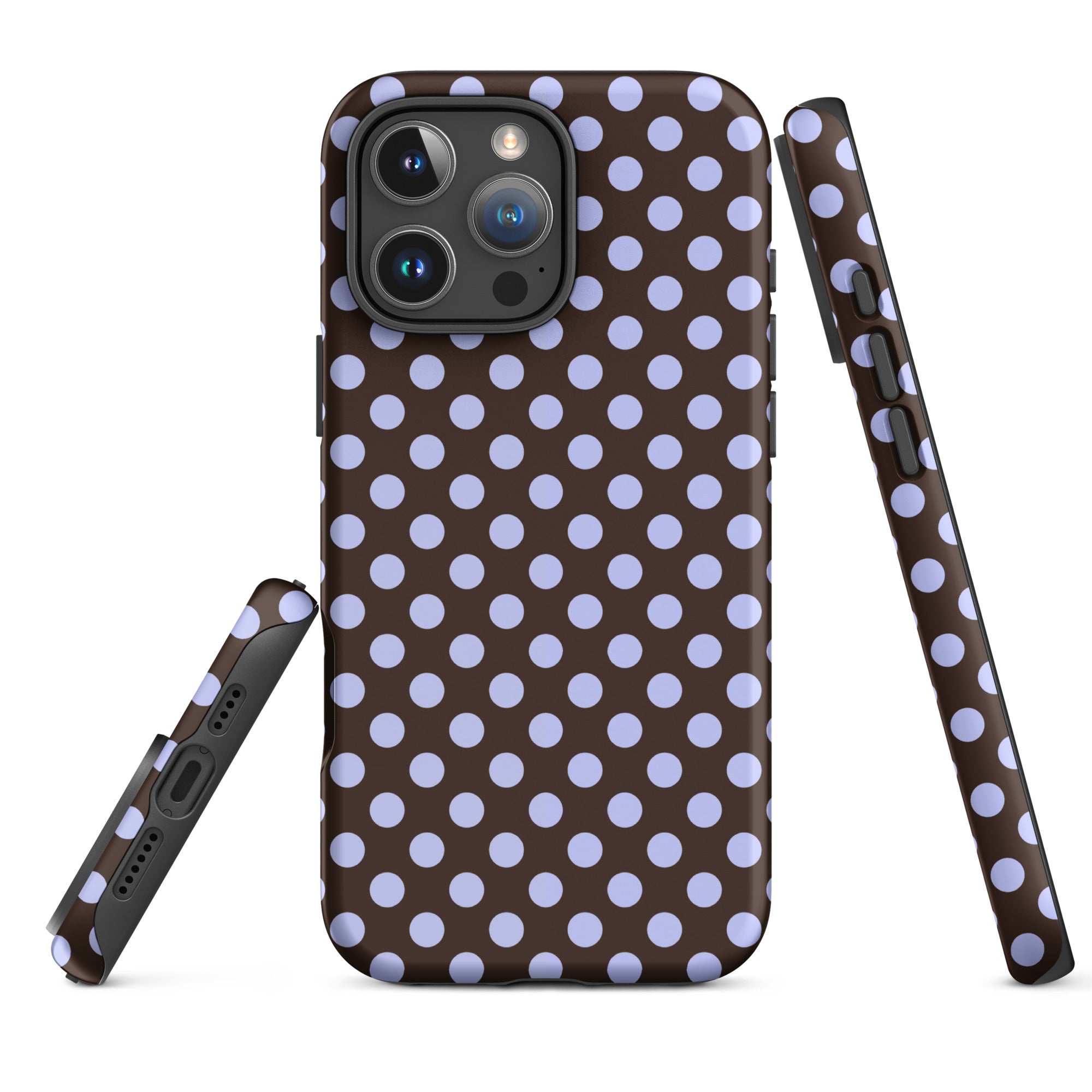 Chocolate Brown Polka Dot Tough Case for iPhone