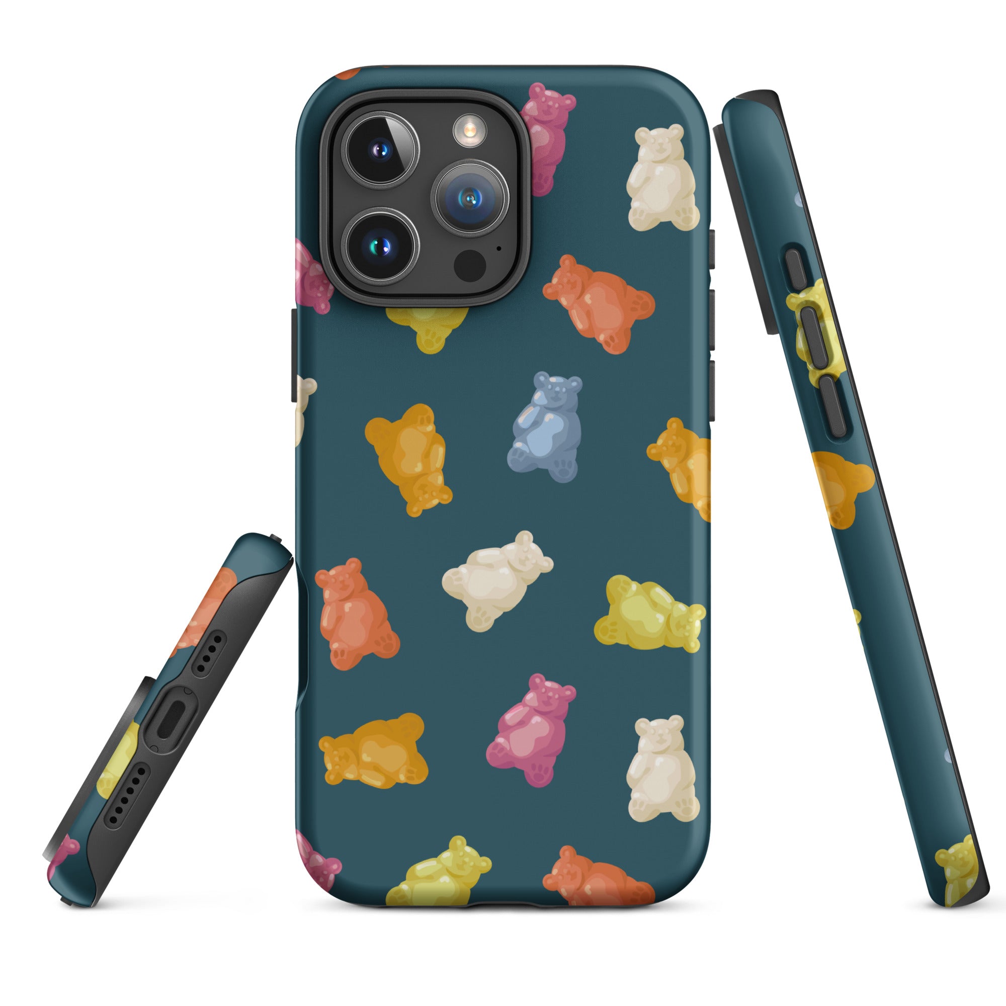 Deep Teal Gummy Bear Aesthetic Tough Case for iPhone