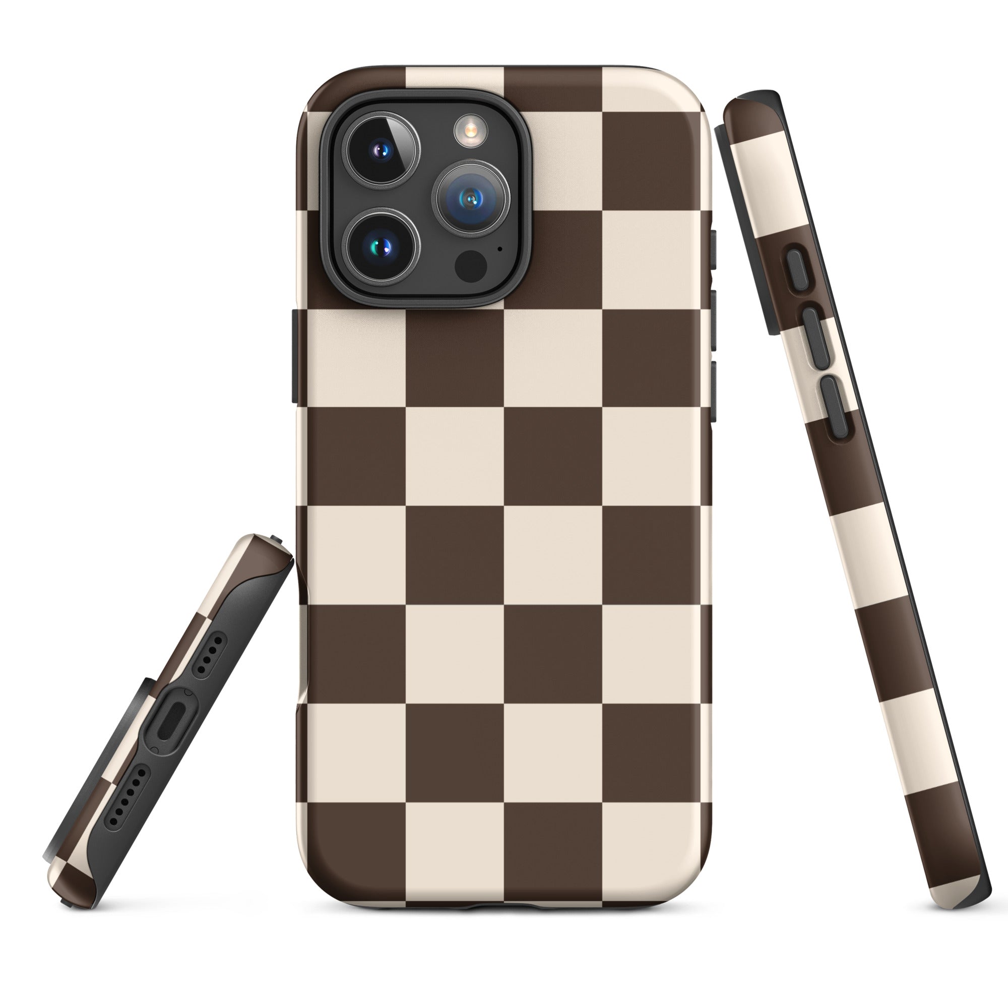 Brown Checkerboard Tough Case for iPhone