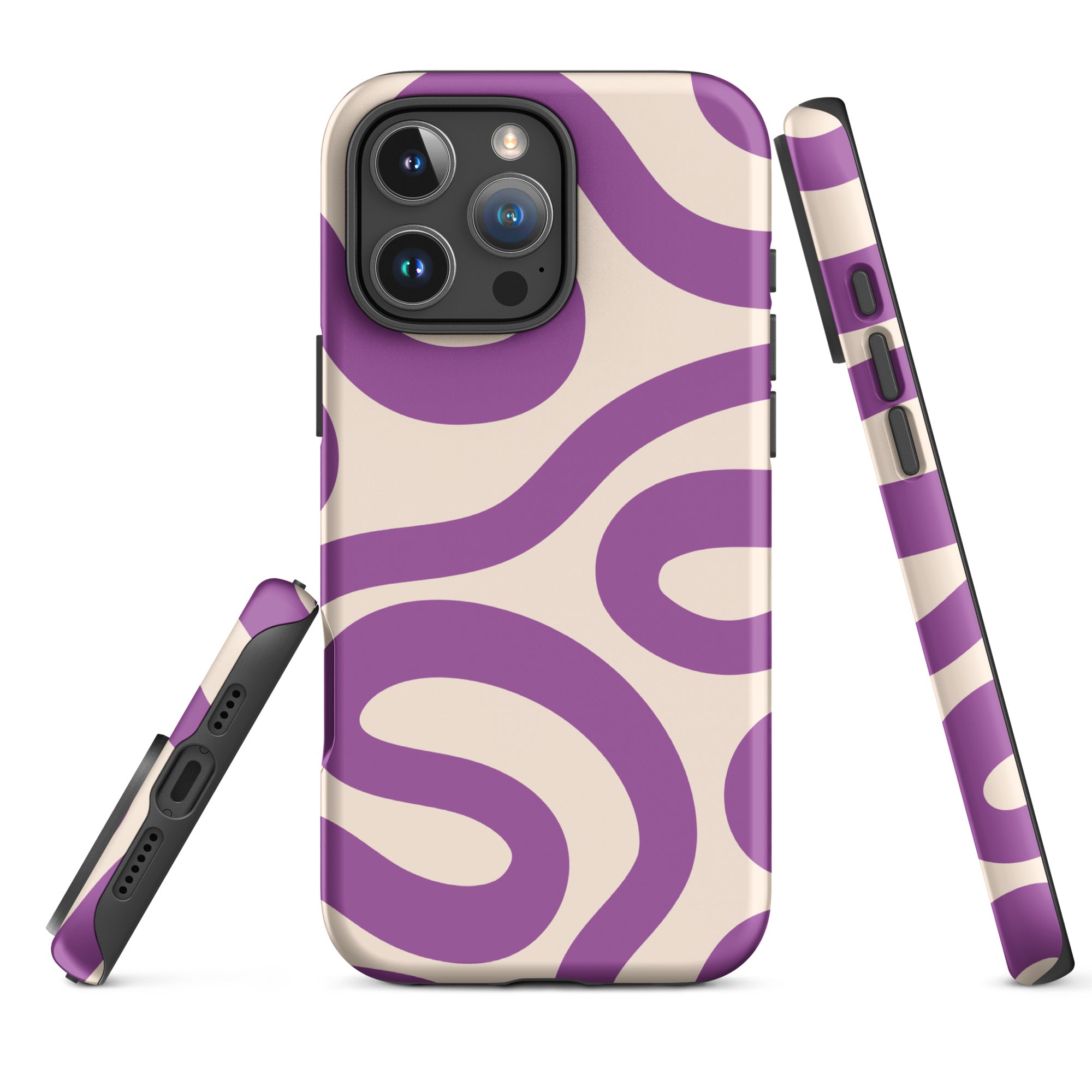 Cream Lavender Retro Wave Tough Case for iPhone