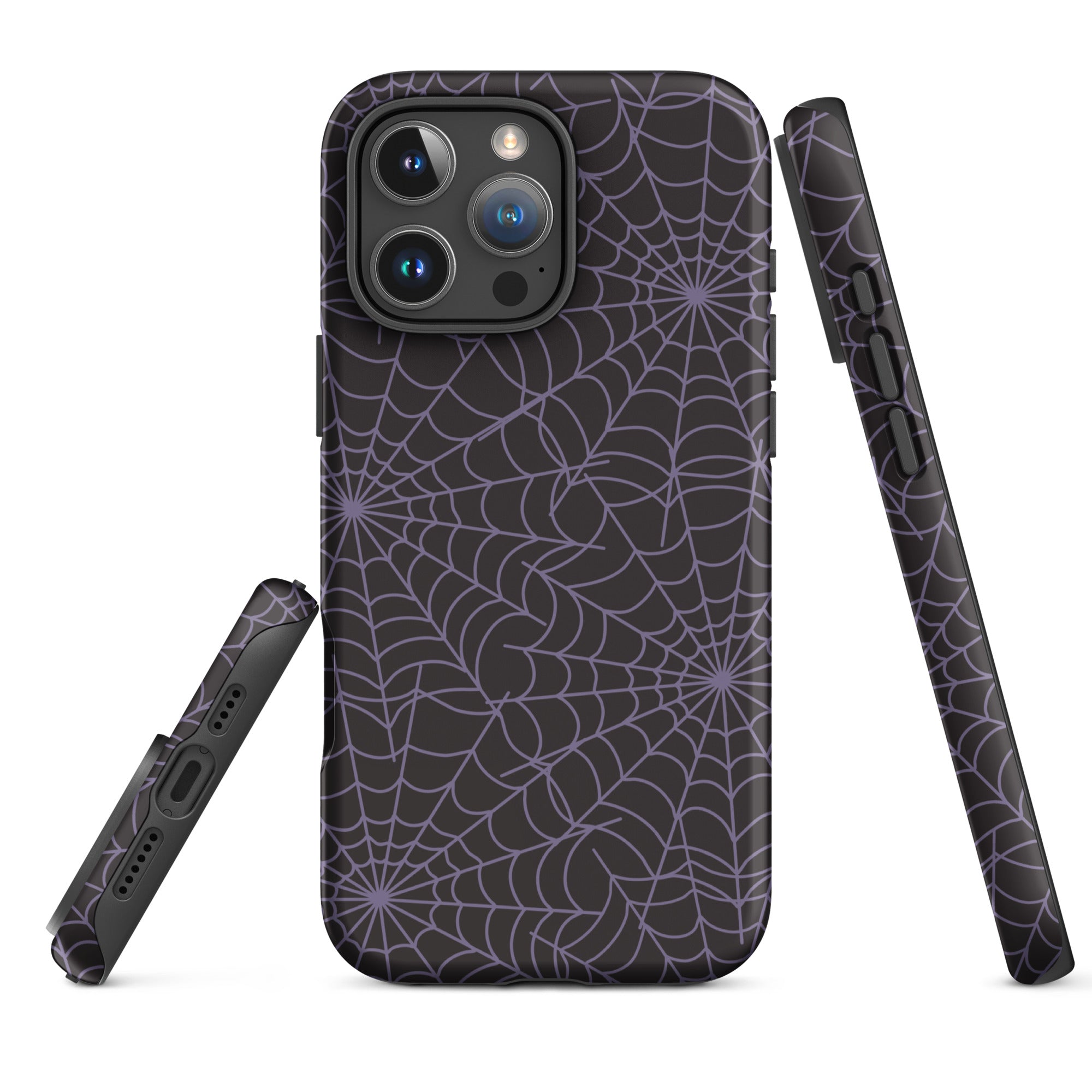 Dark Aesthetic Purple Spiderweb Tough Case for iPhone