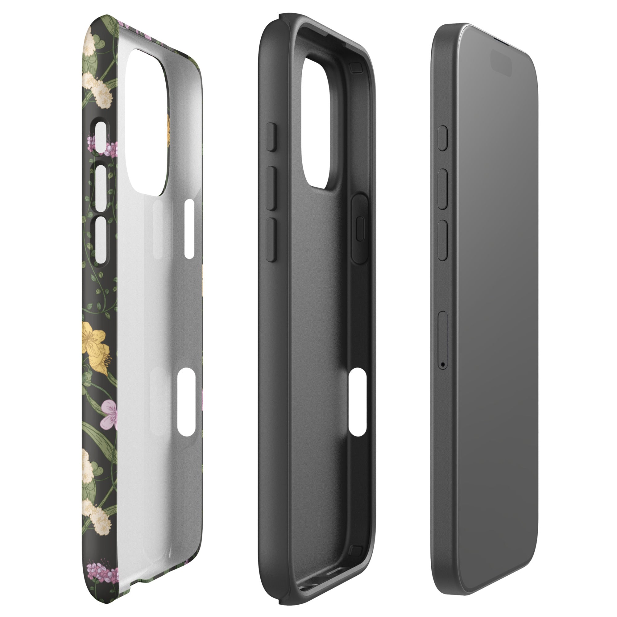 Dark Wildflower Floral Tough Case for iPhone