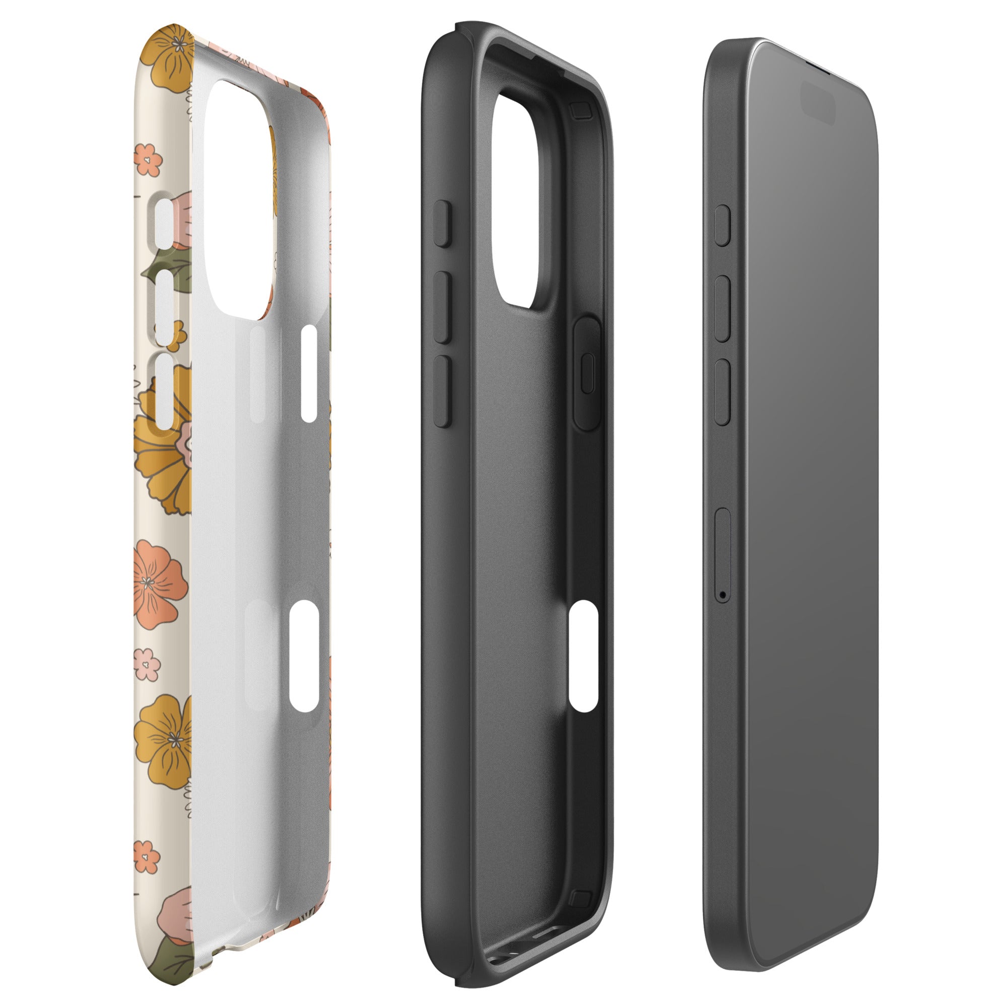 Retro Floral Cream Tough Case for iPhone