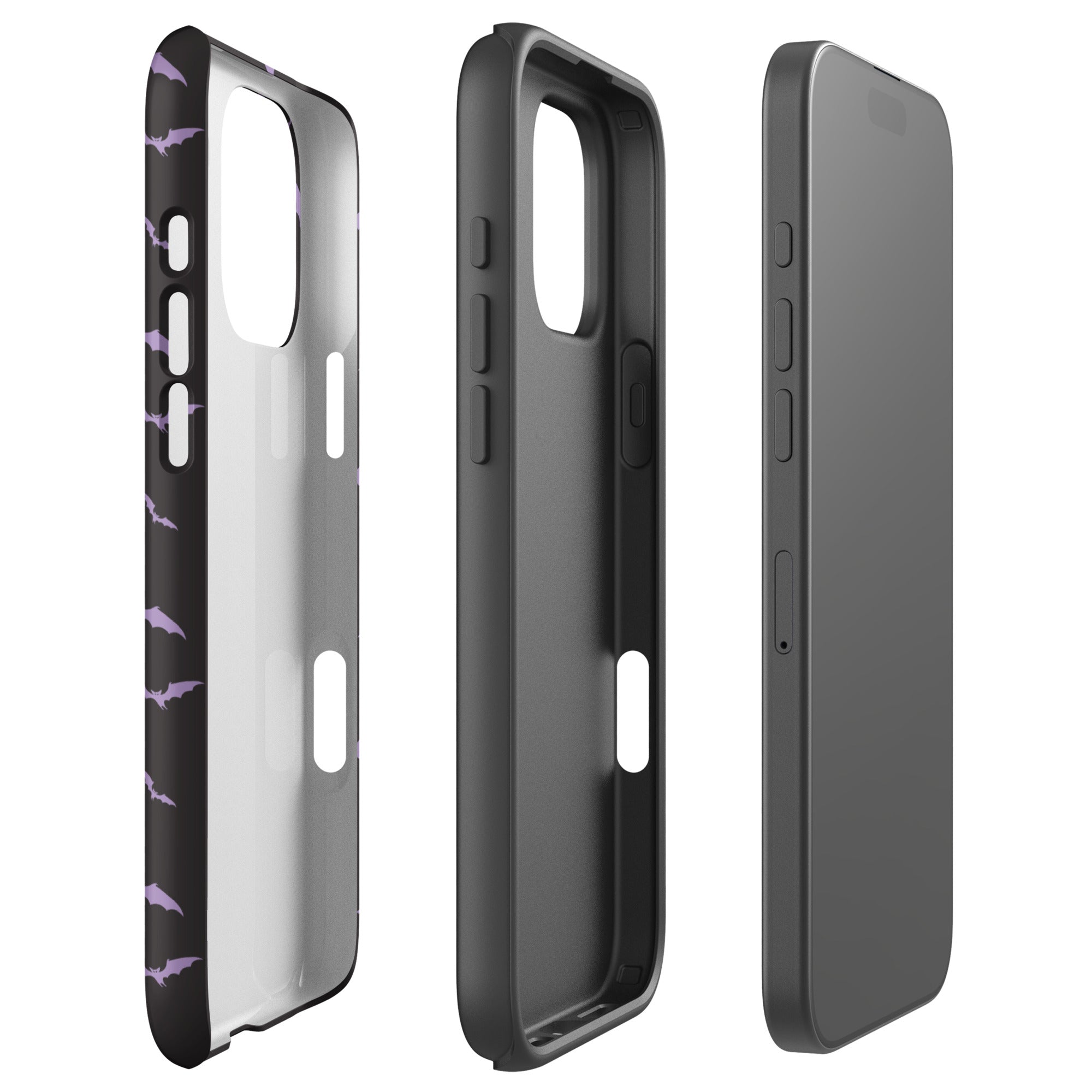 Black & Purple Bats Tough Case for iPhone