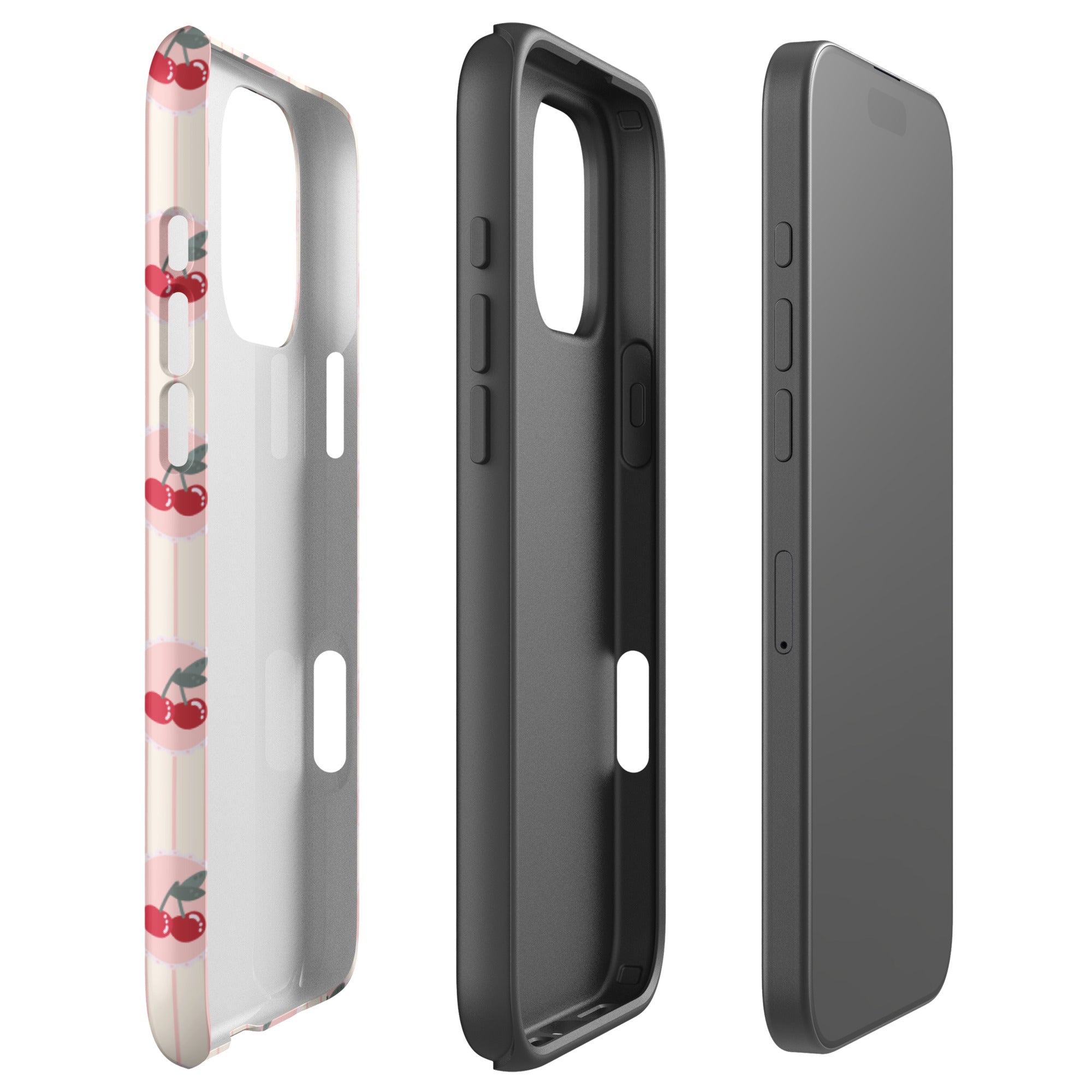 Vintage Cherry Stripe Tough Case for iPhone