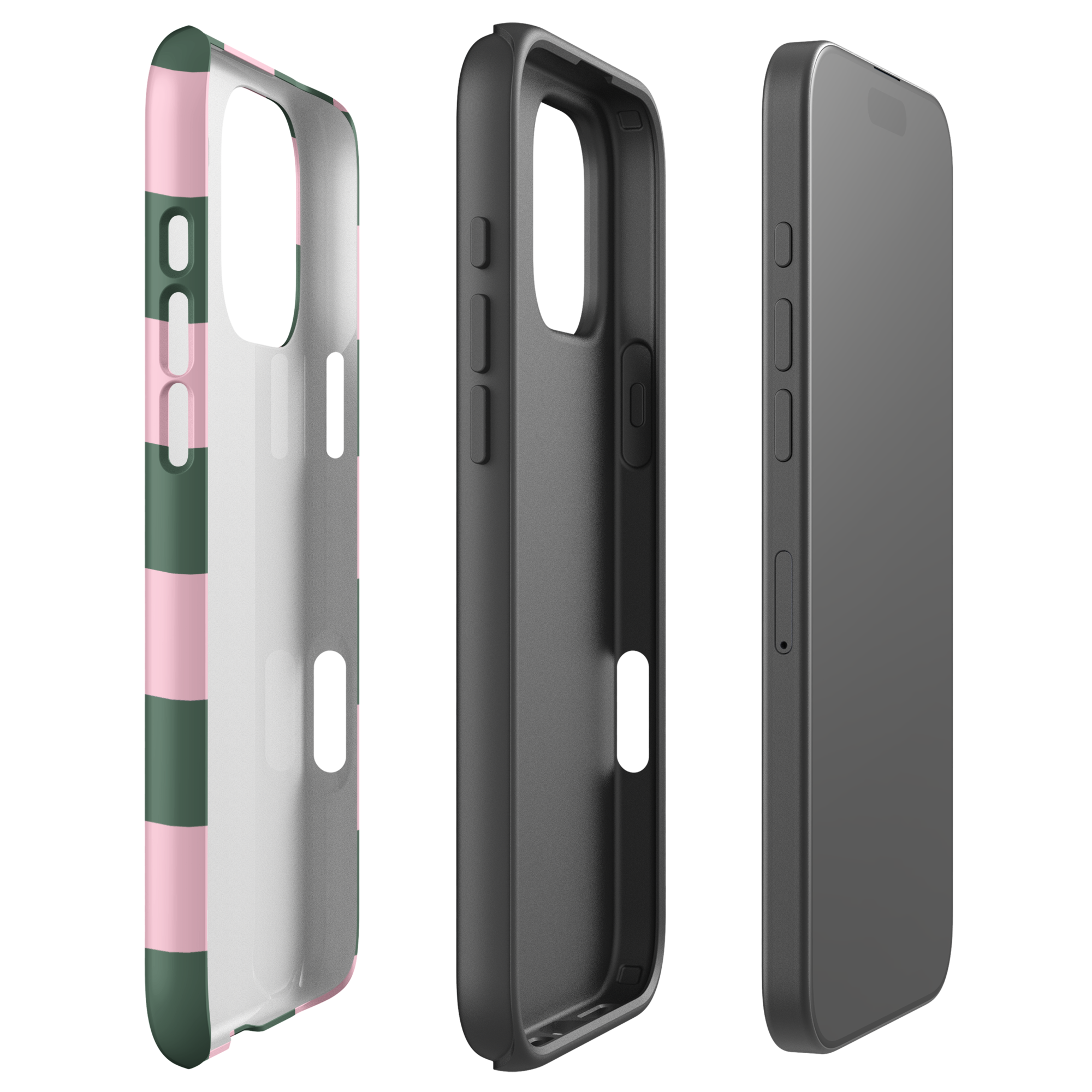 Blush Pink and Sage Checkerboard Tough Case for iPhone