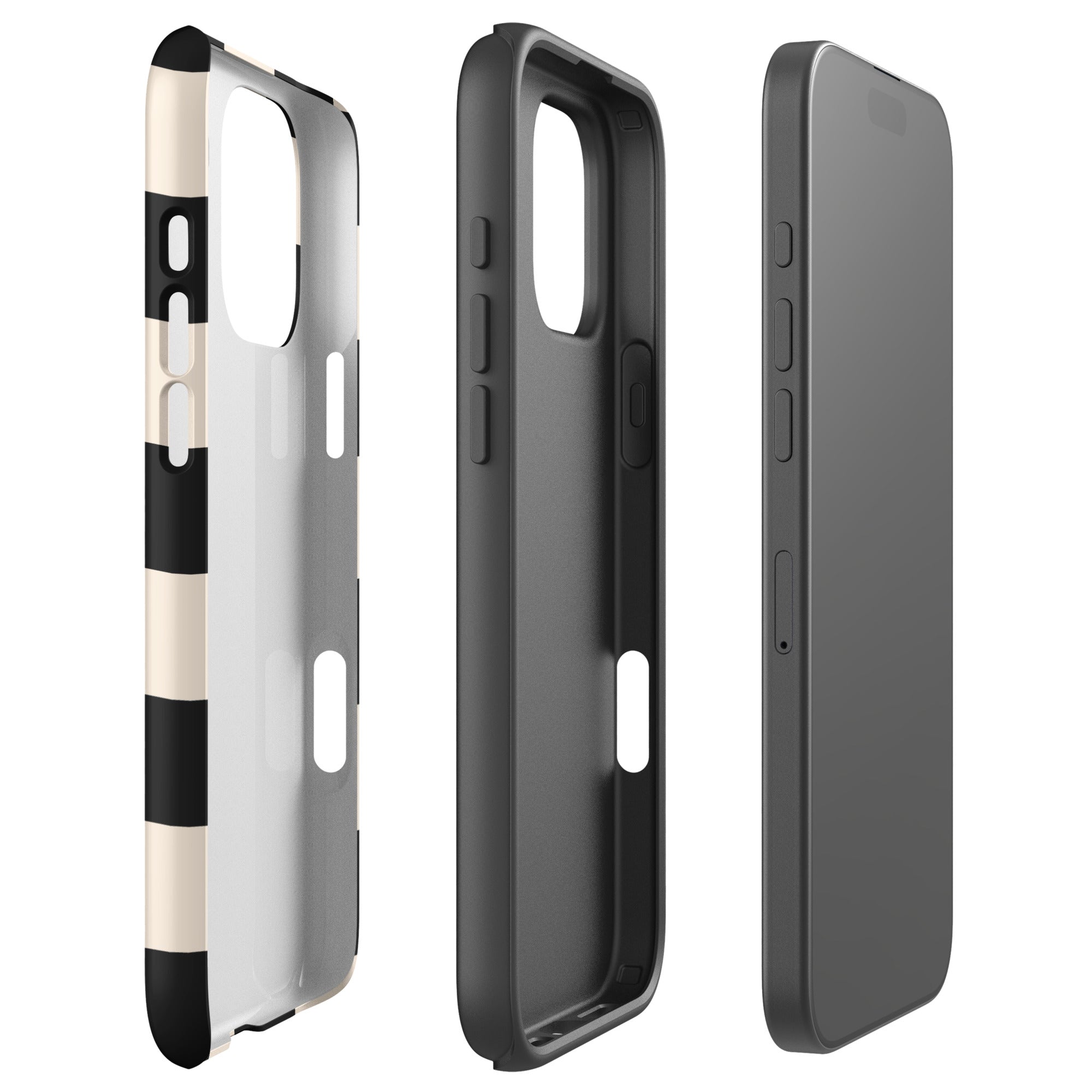 Black and Cream Checkerboard Tough Case for iPhone