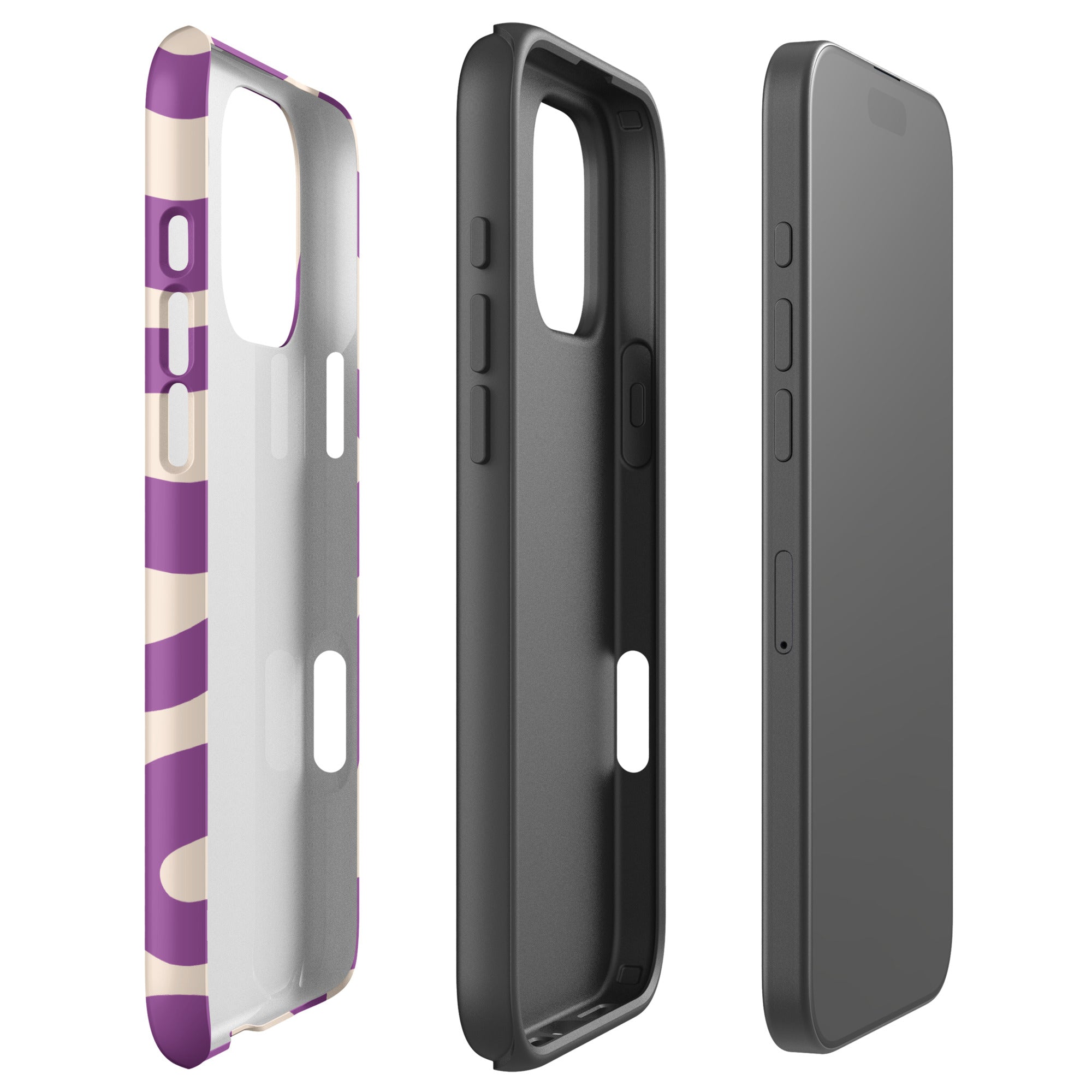 Cream Lavender Retro Wave Tough Case for iPhone