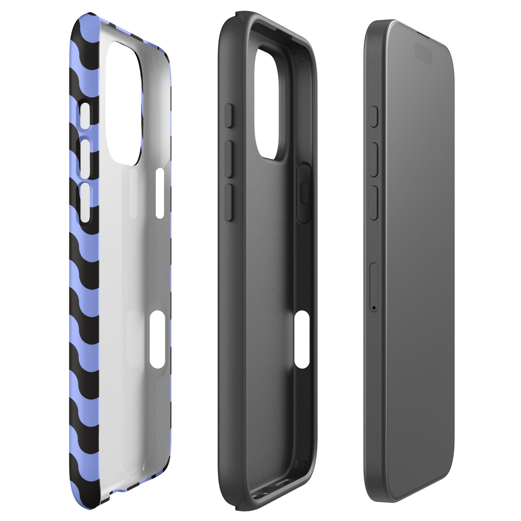 Periwinkle Black Retro Wave Tough Case for iPhone