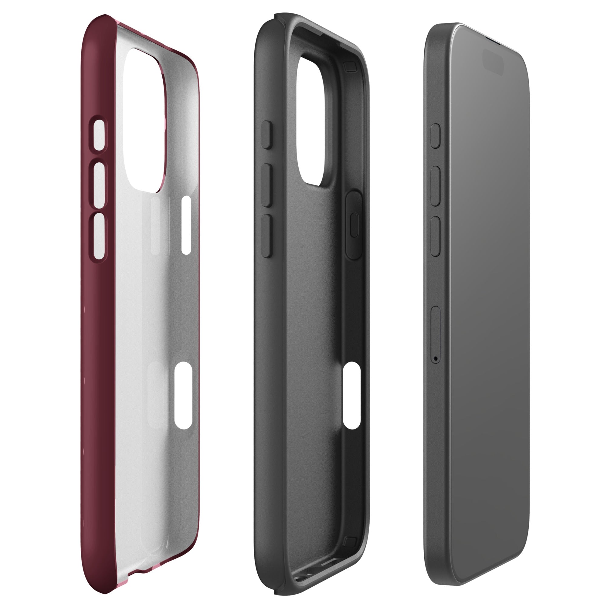 Burgundy Pink Polka Dot Tough Case for iPhone