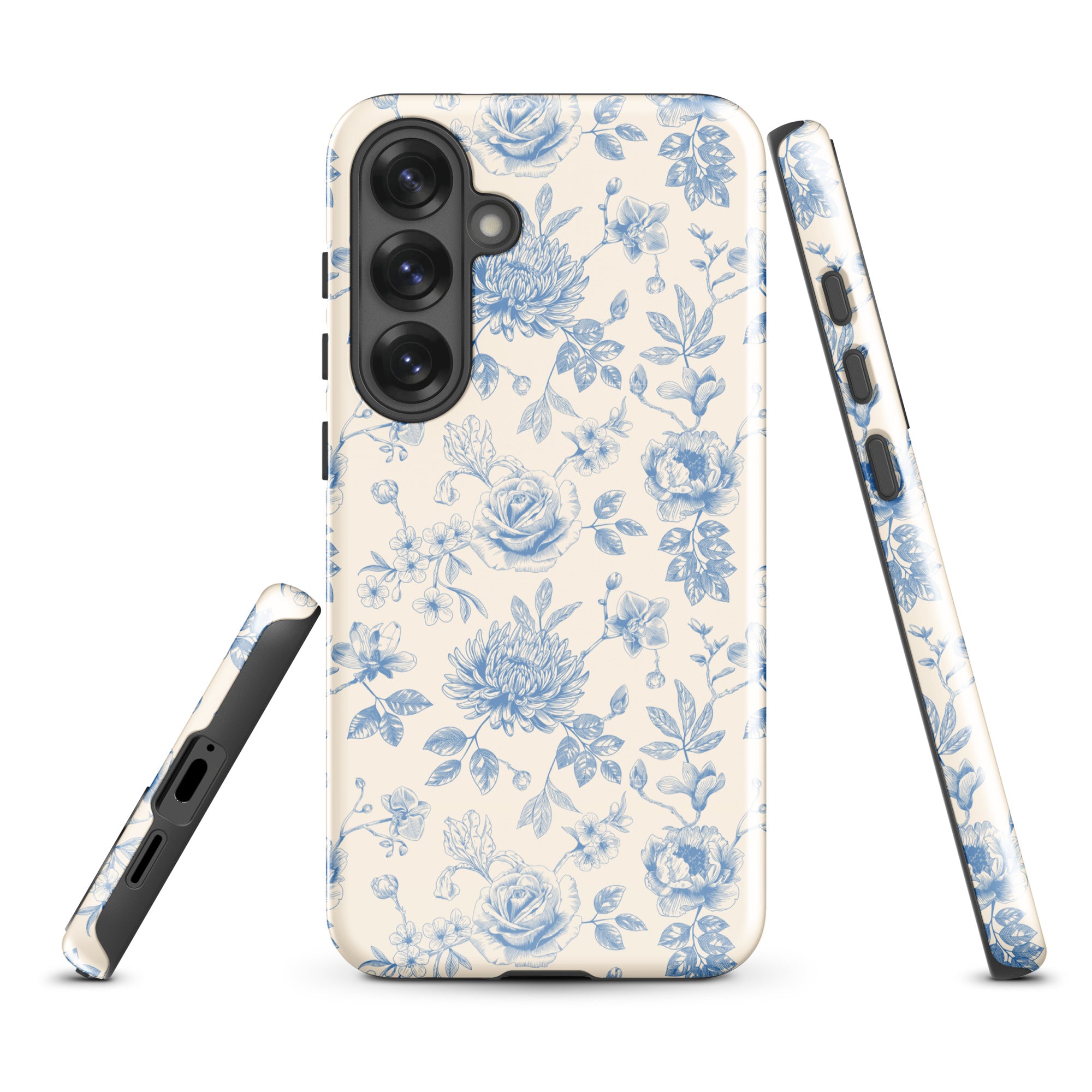 Vintage Blue Floral Tough Case for Samsung