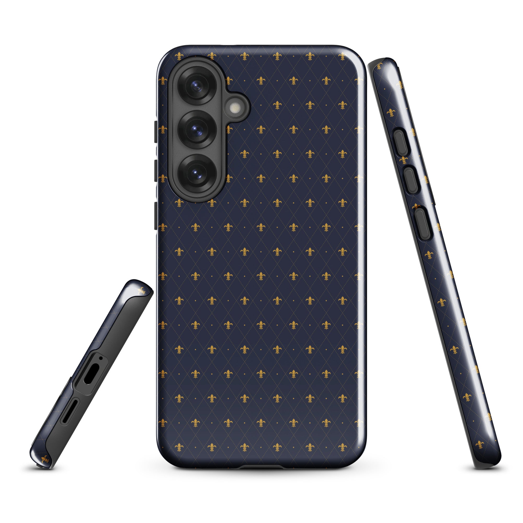 Navy Fleur-de-Lis Tough Case for Samsung