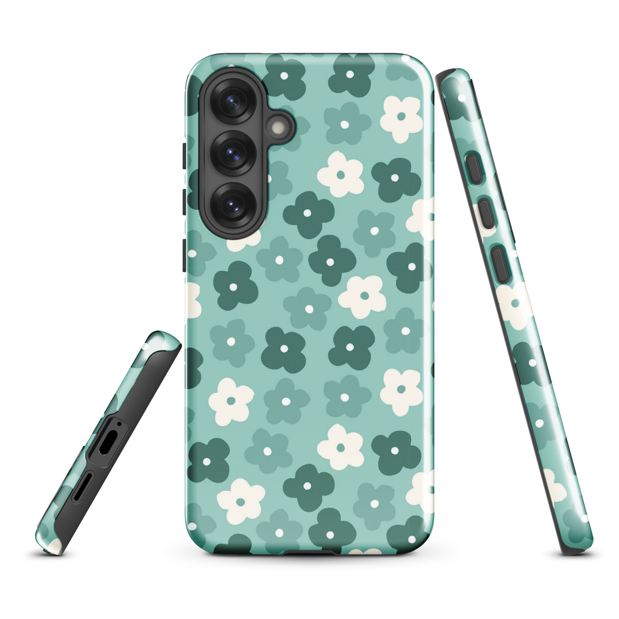 Retro Teal Floral Tough case for Samsung®