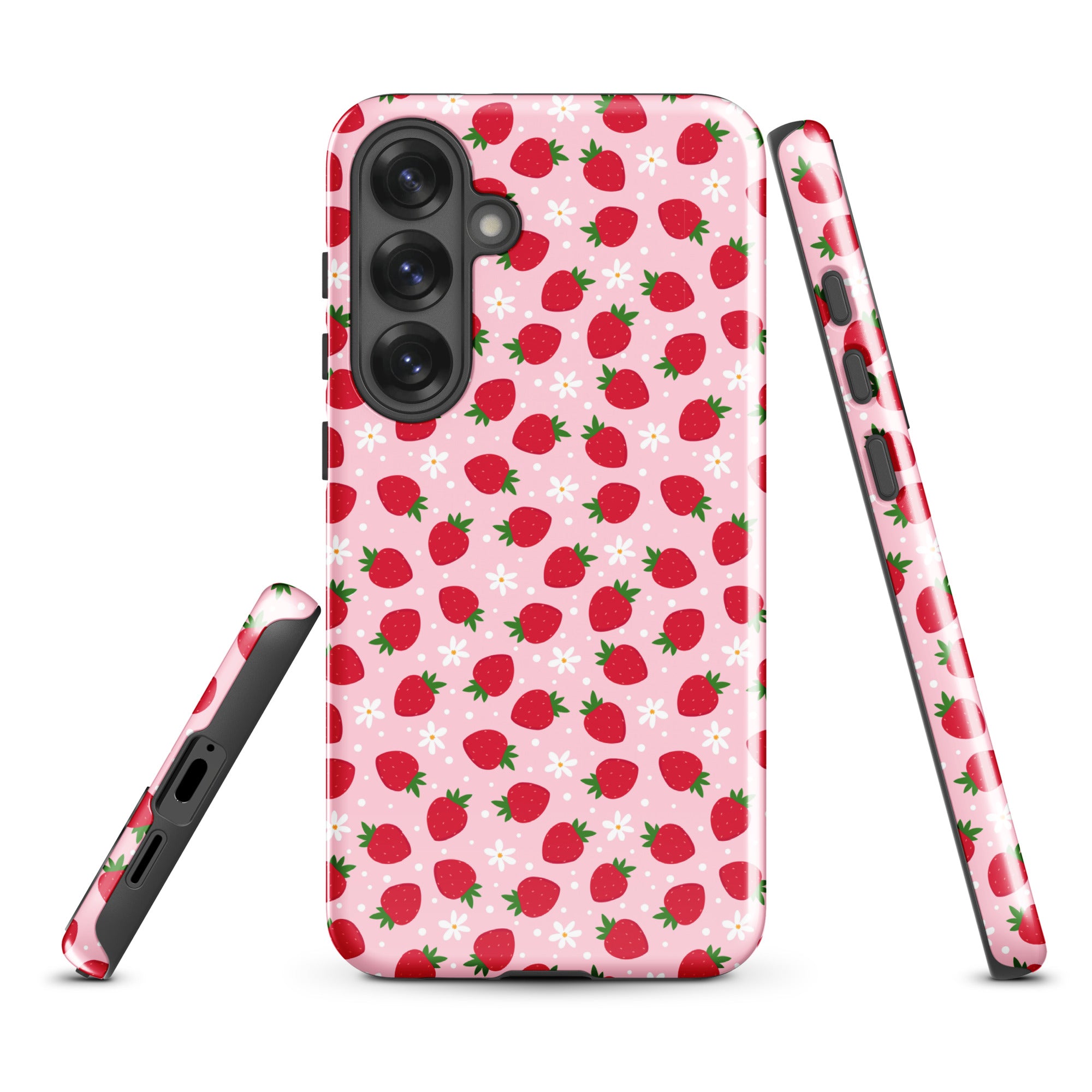 Strawberry Floral Tough Case for Samsung