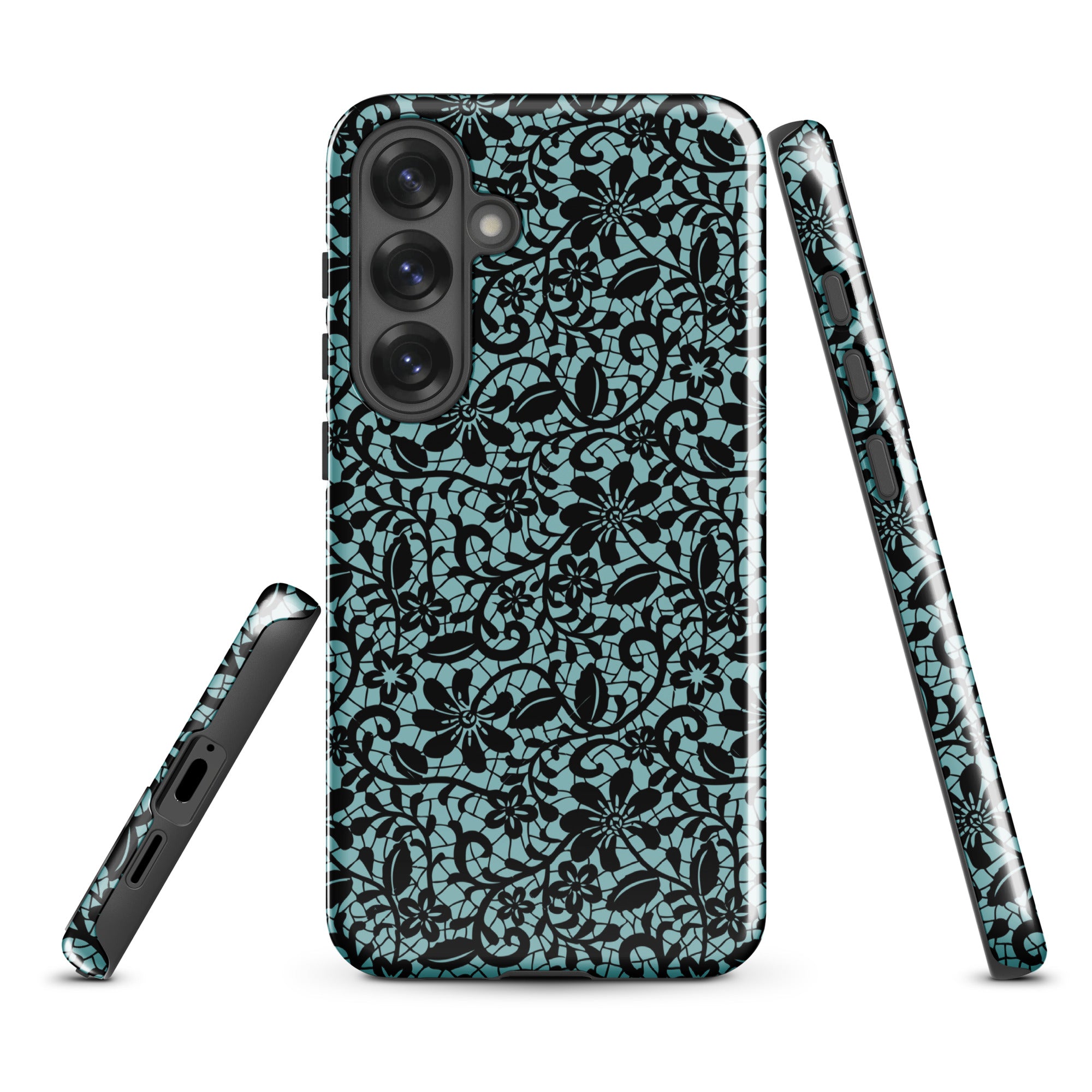 Black Lace Teal Tough Case for Samsung