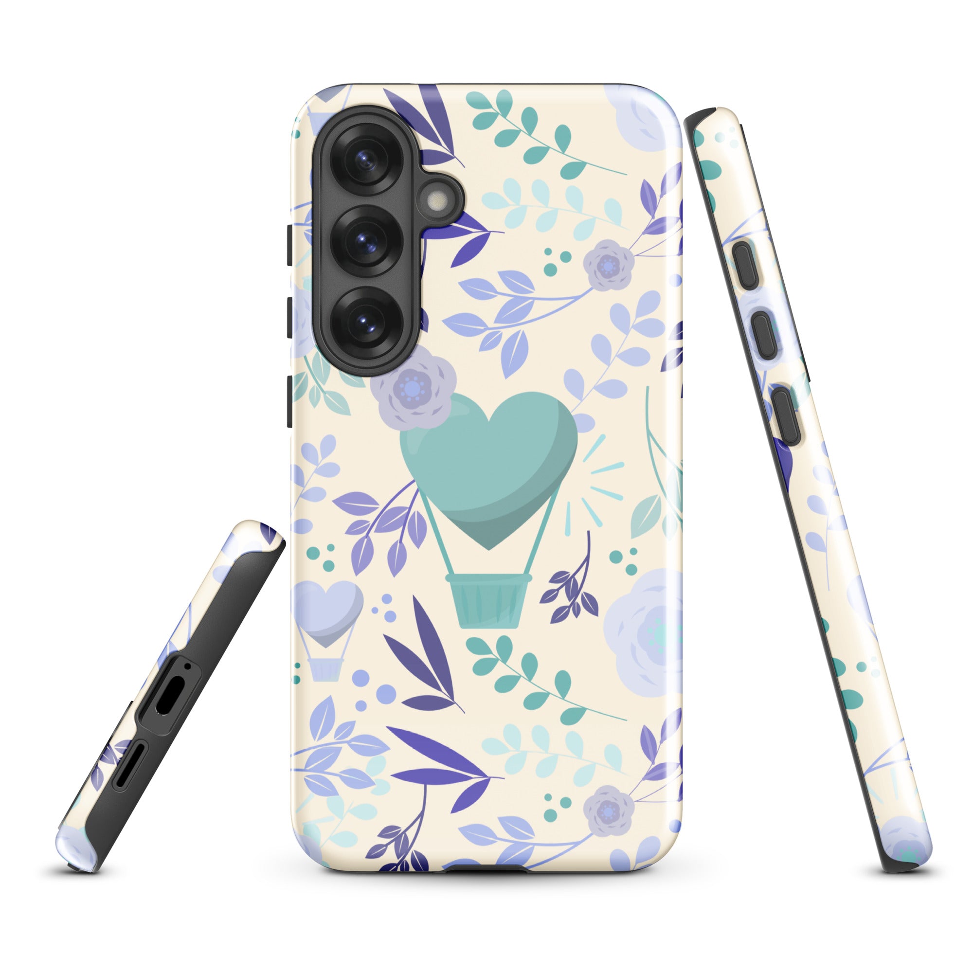 Heart Balloon Floral Tough Case for Samsung