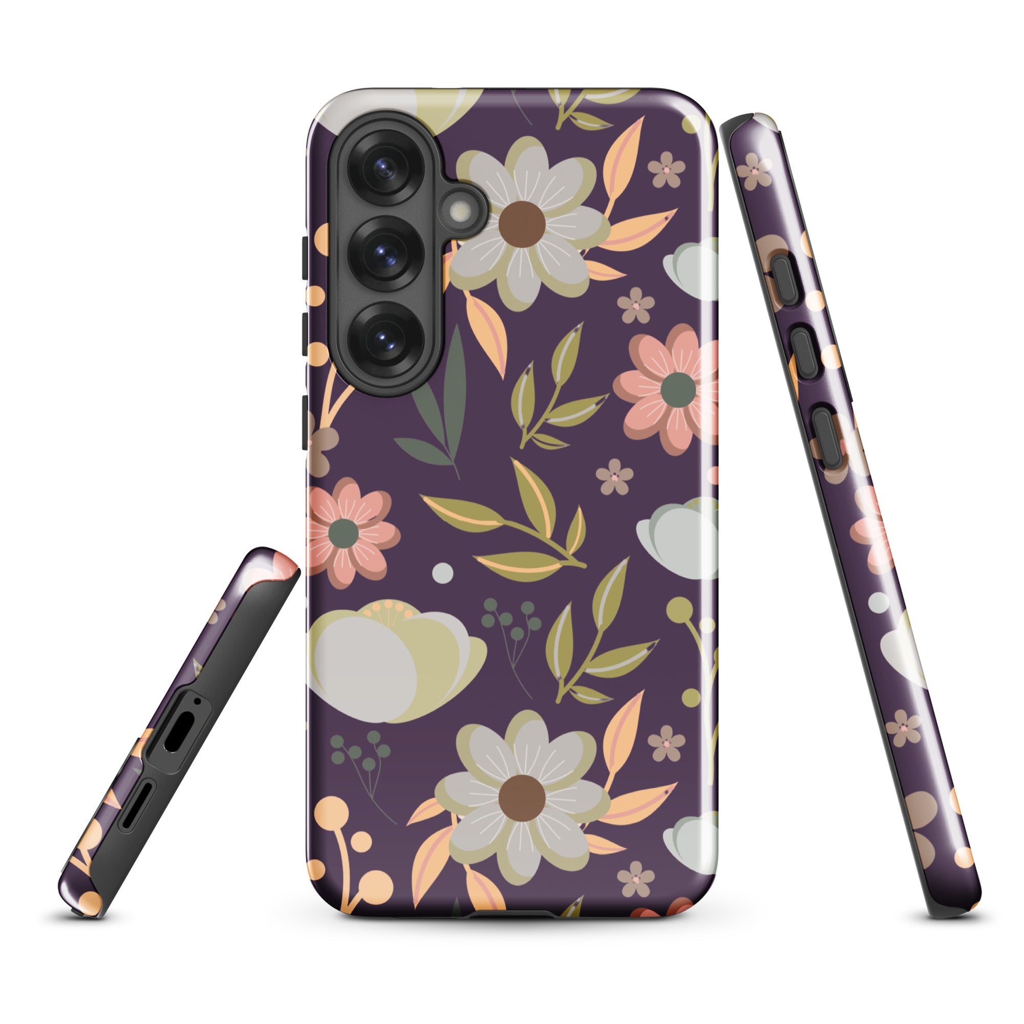 Vintage Floral Plum Tough Case for Samsung
