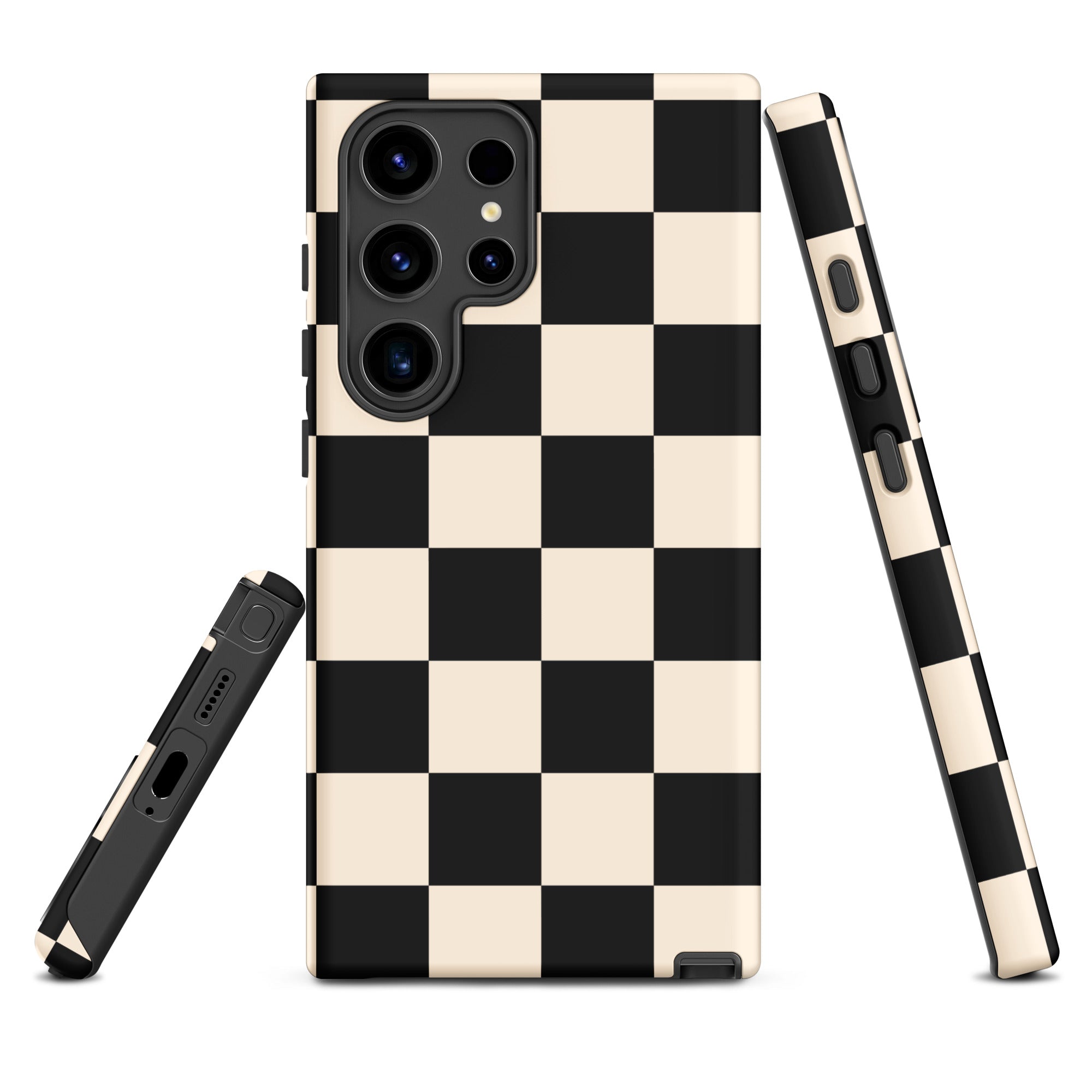 Black Cream Checkerboard Tough Case for Samsung
