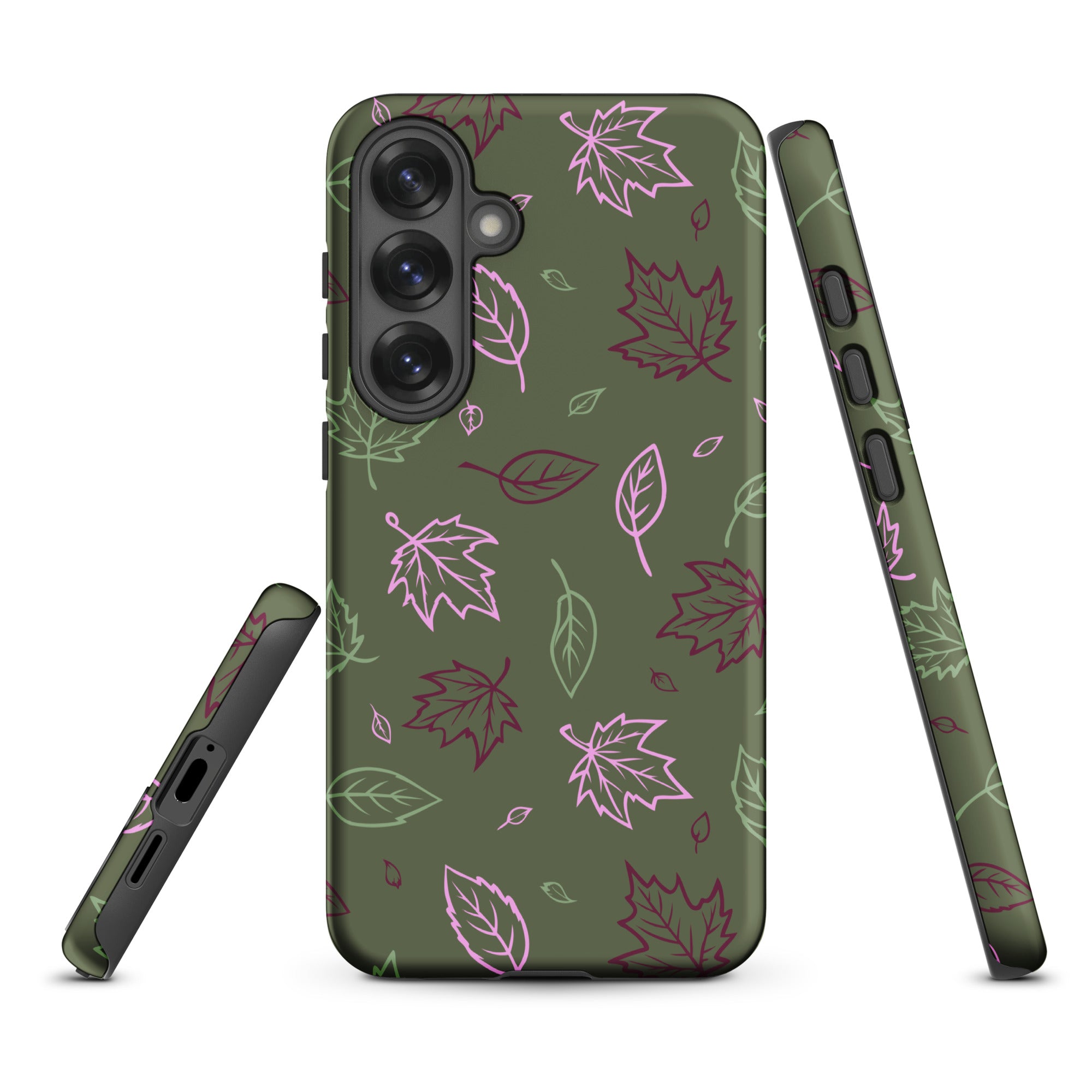 Olive Green Autumn Leaves Tough Case for Samsung