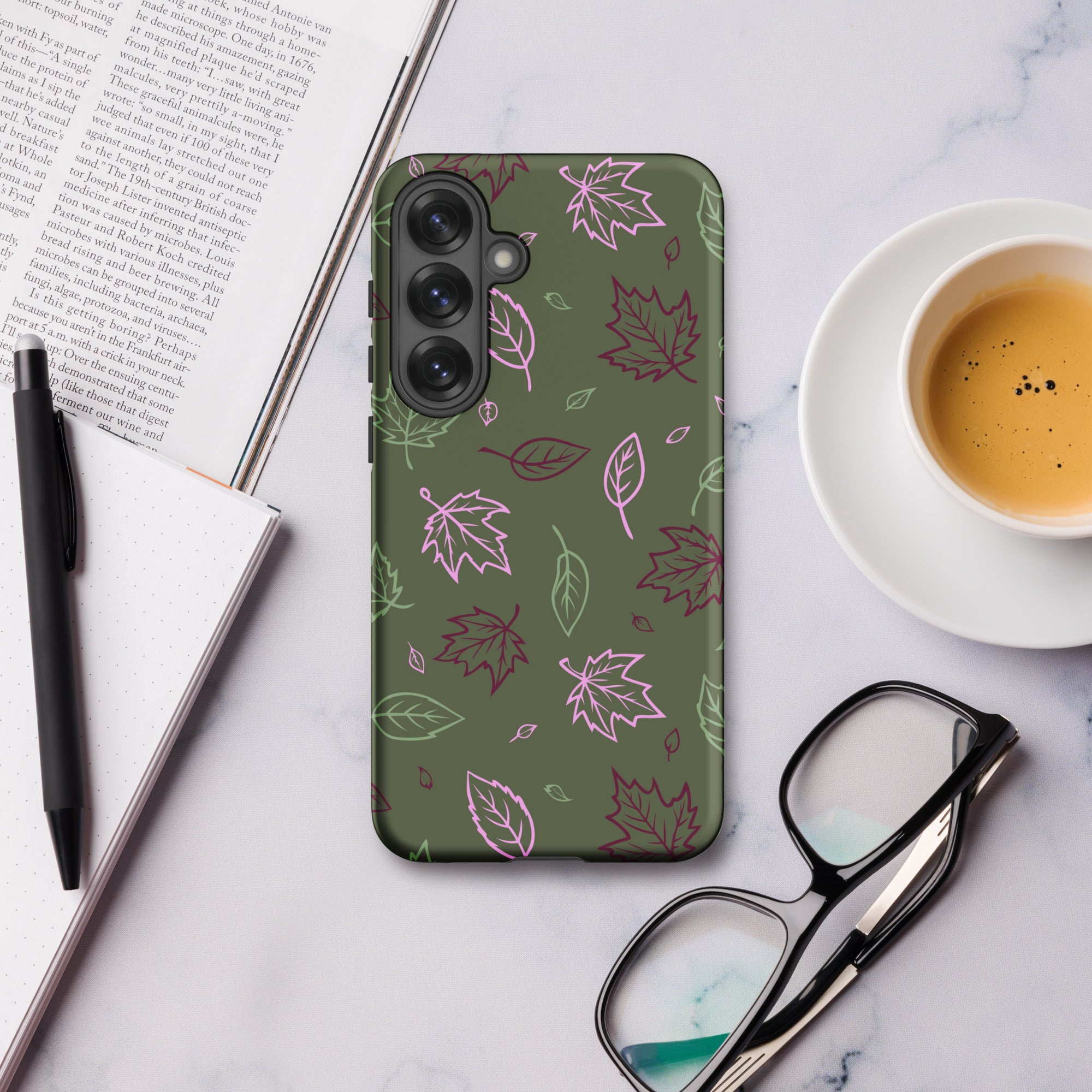 Olive Green Autumn Leaves Tough Case for Samsung