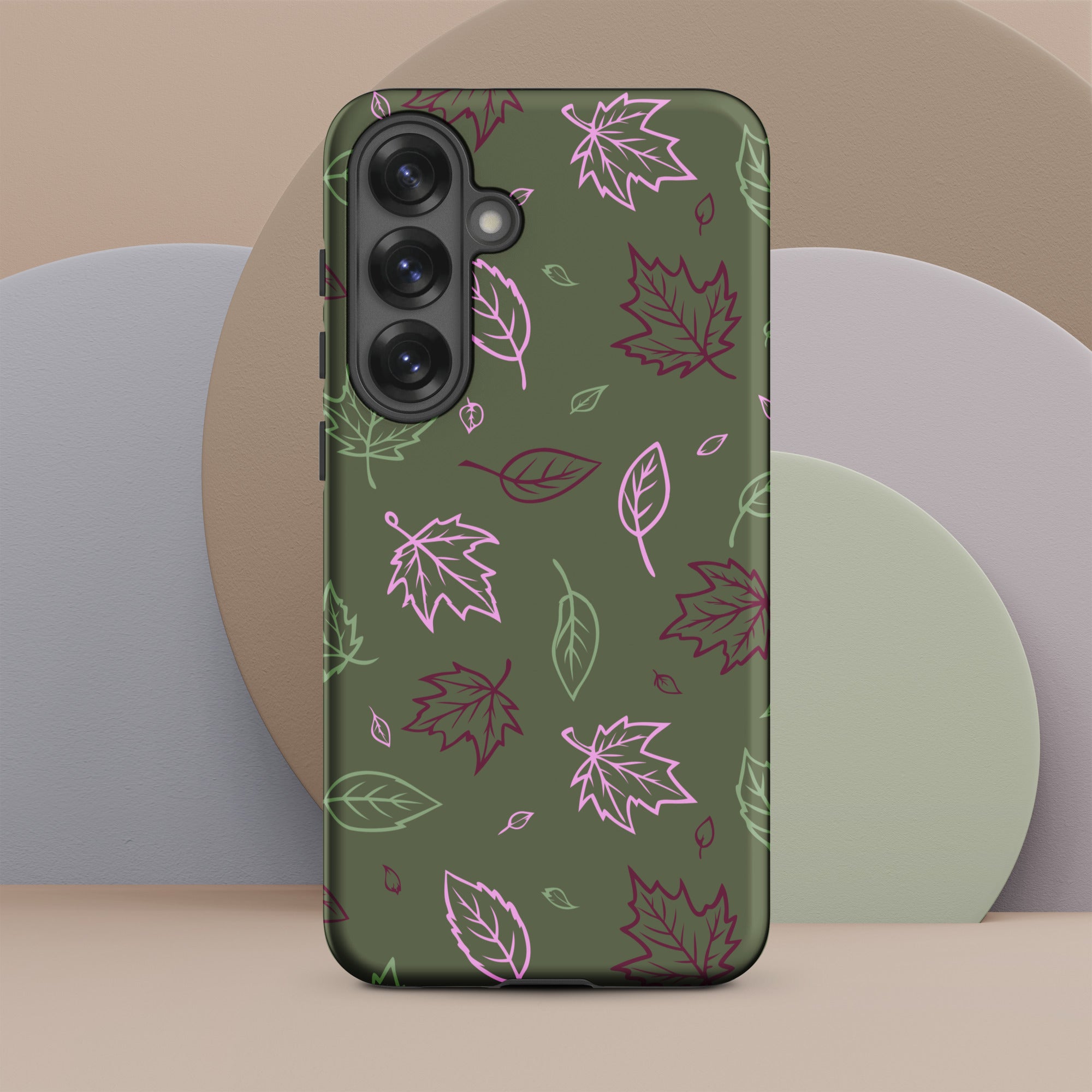 Olive Green Autumn Leaves Tough Case for Samsung