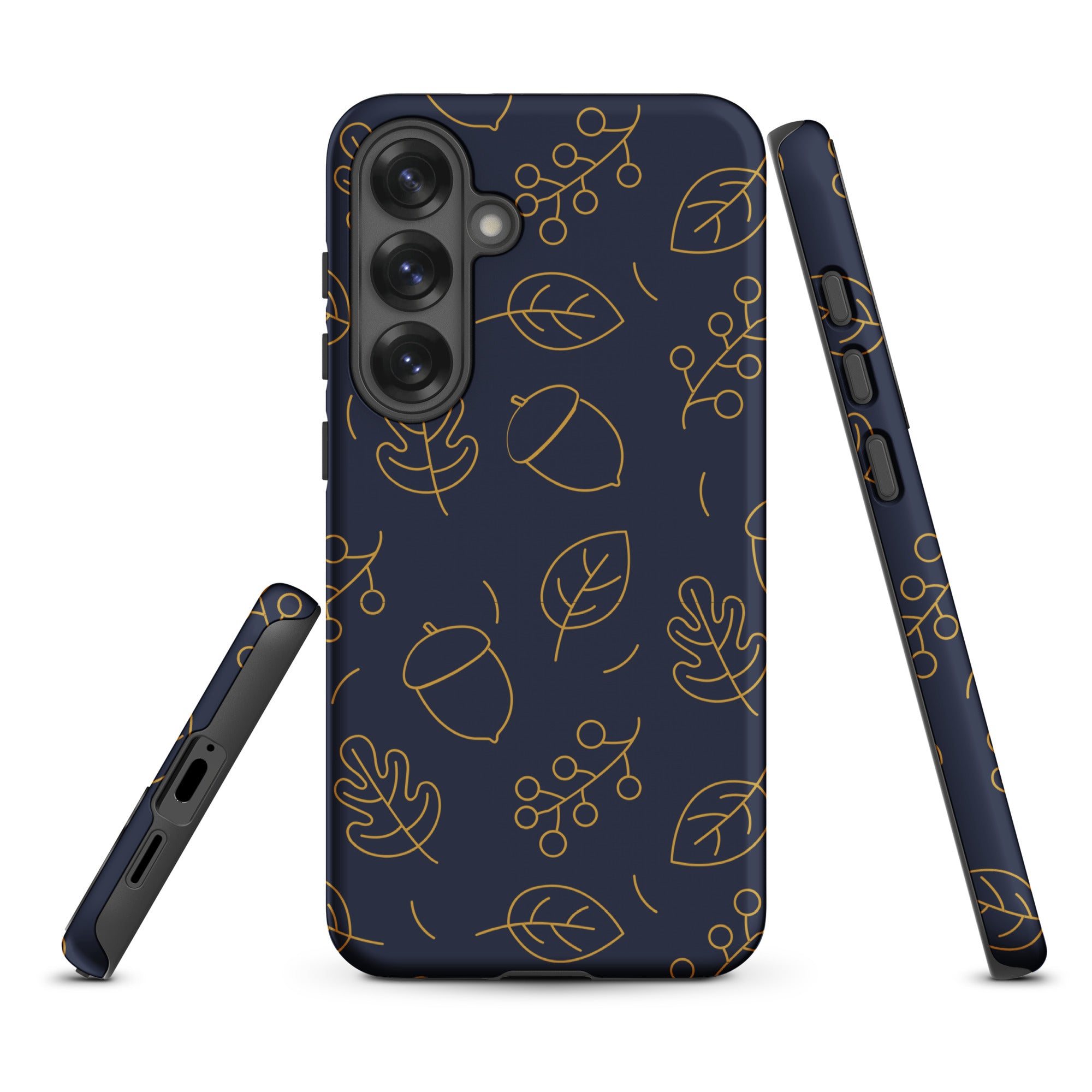 Navy Acorn Leaf Tough Case for Samsung