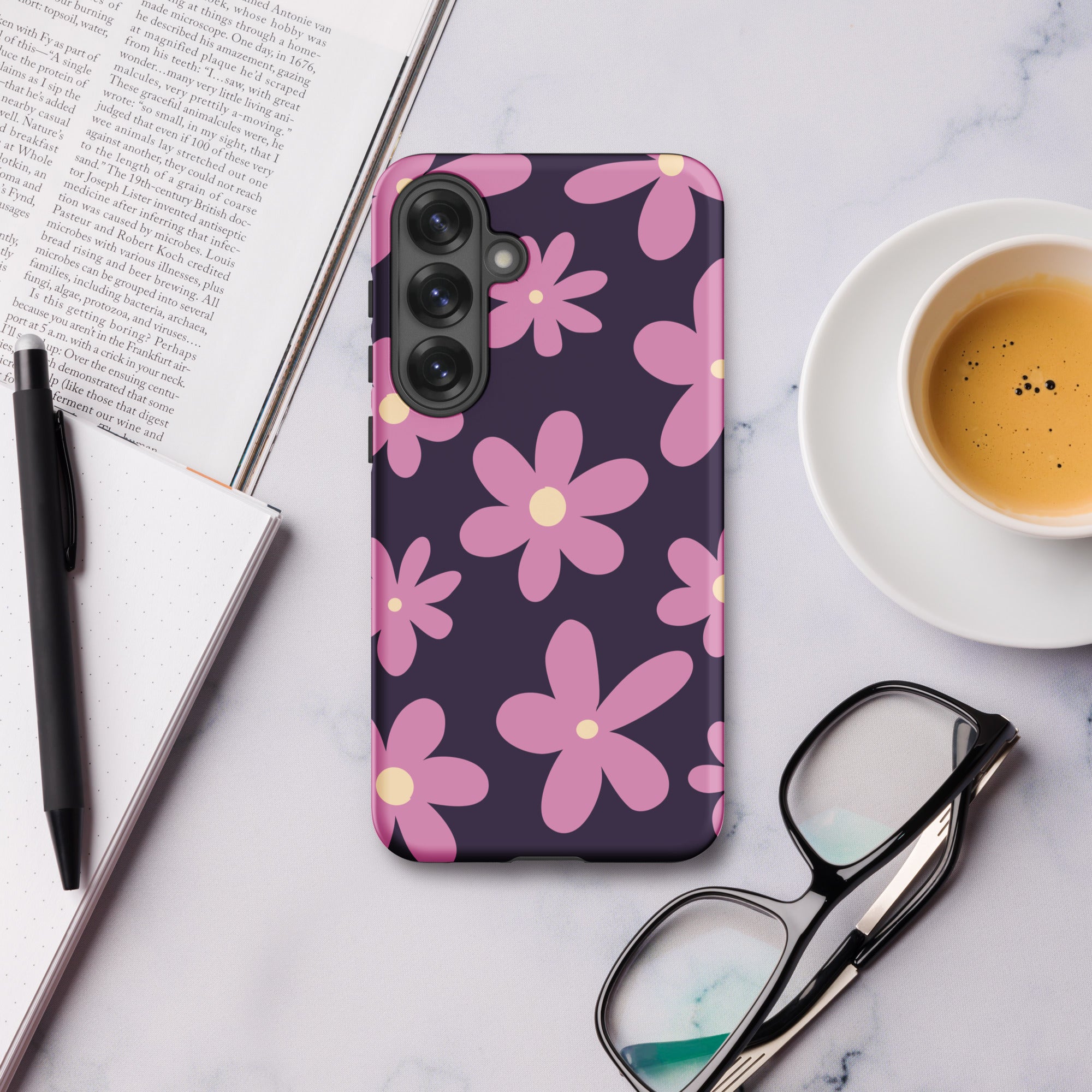 Retro Purple Daisy Tough Case for Samsung