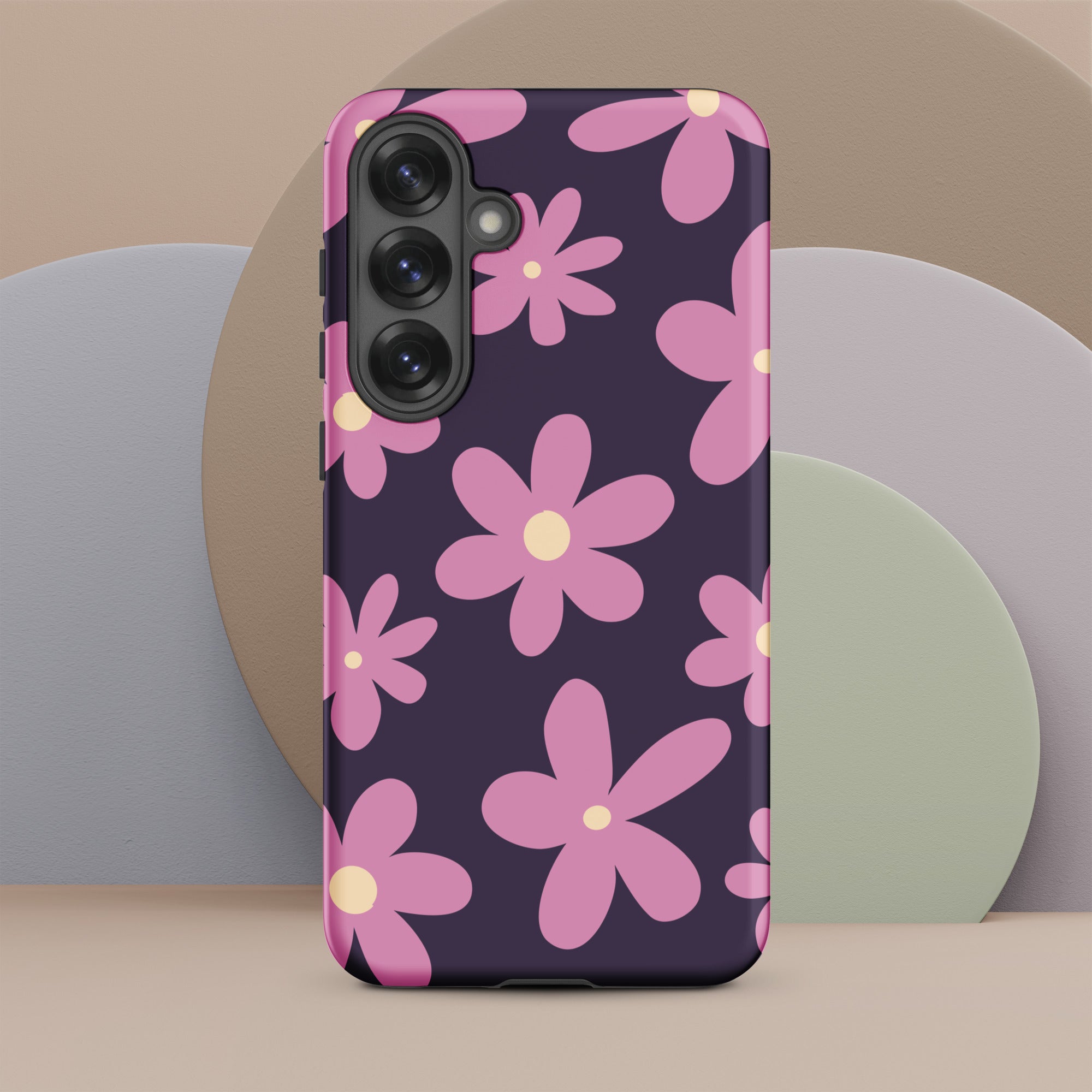 Retro Purple Daisy Tough Case for Samsung