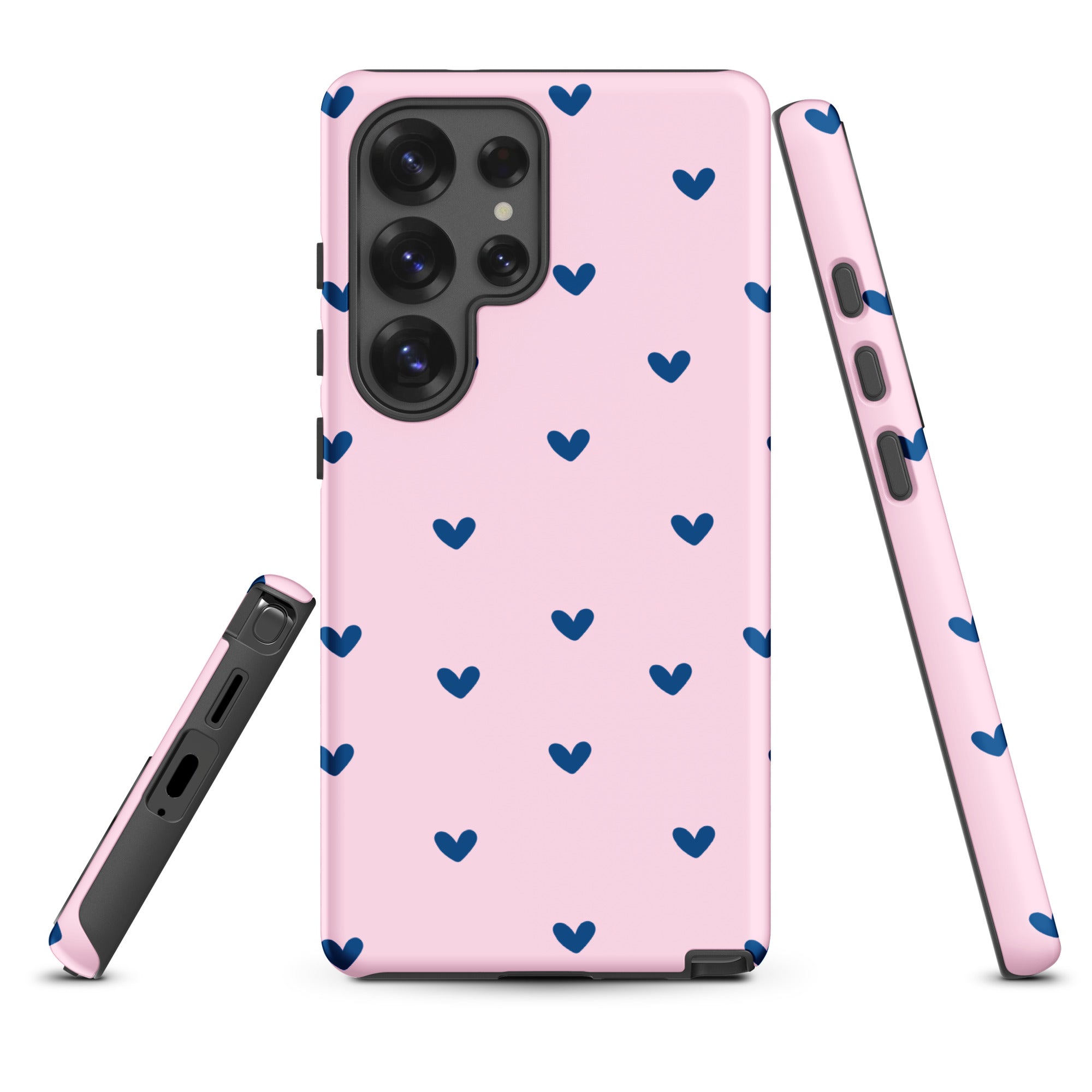 Blush Pink Navy Heart Tough Case for Samsung