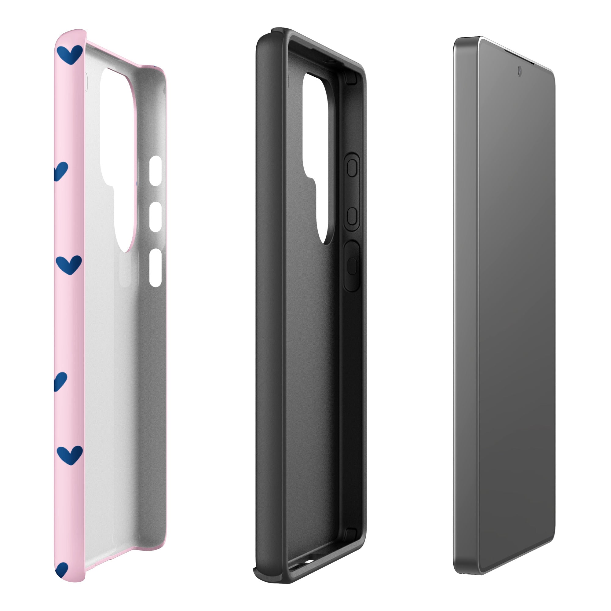 Blush Pink Navy Heart Tough Case for Samsung