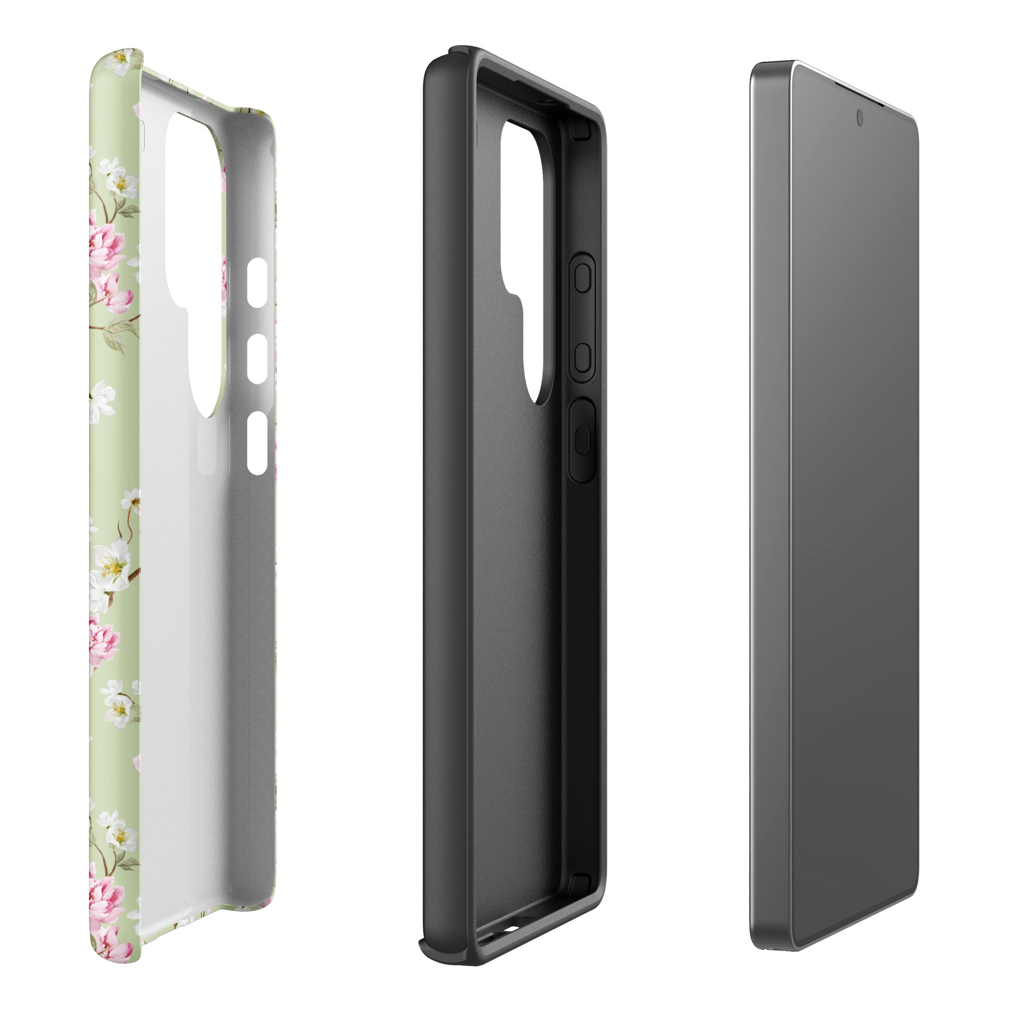 Sage Green Blossom Floral Tough Case for Samsung