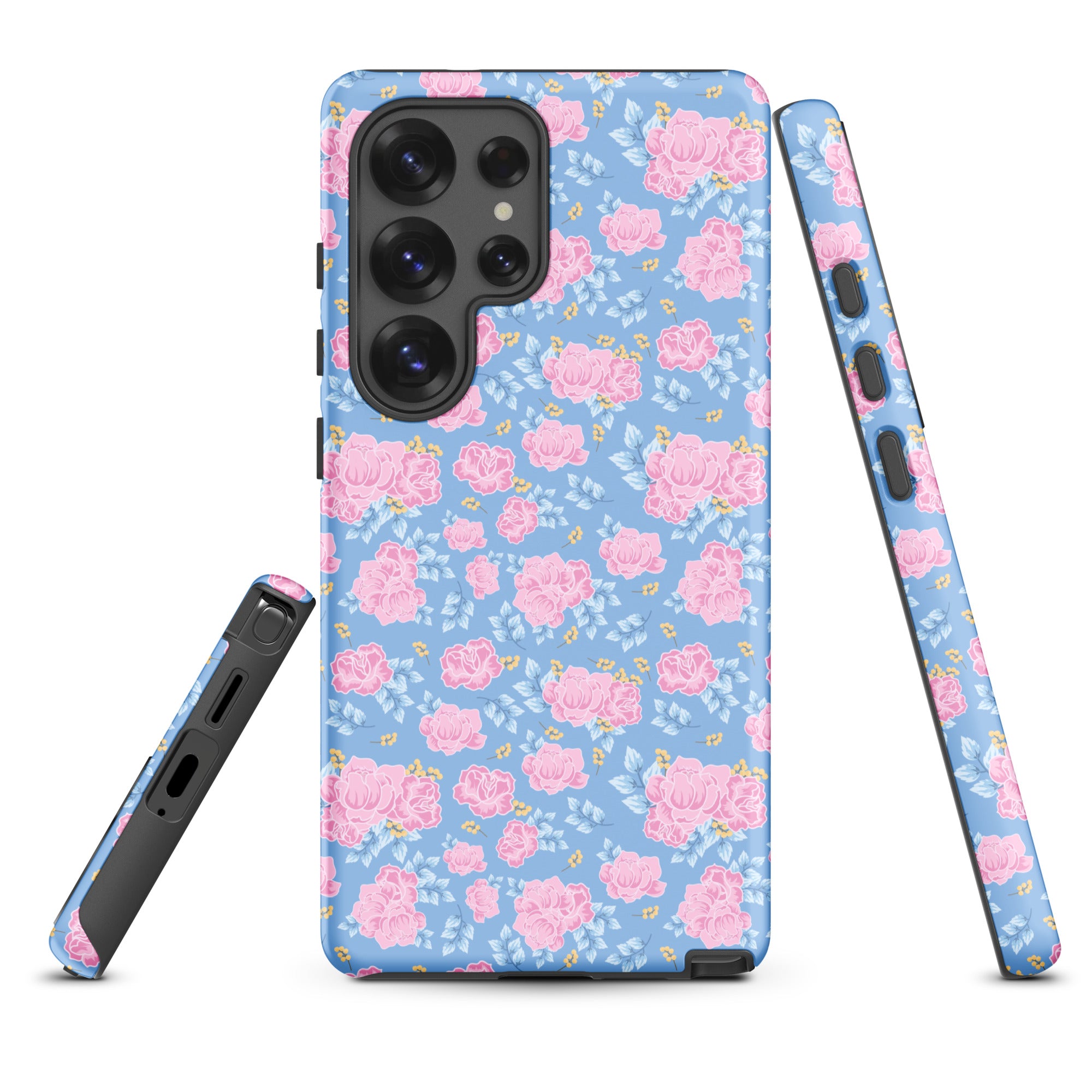 Soft Blue Rose Floral Tough Case for Samsung