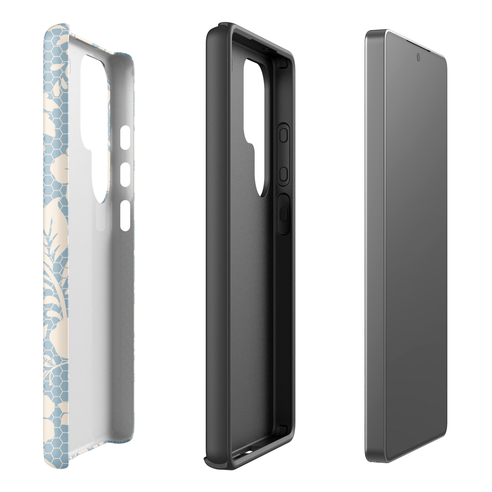 Powder Blue Heirloom Lace Floral Tough Case for Samsung