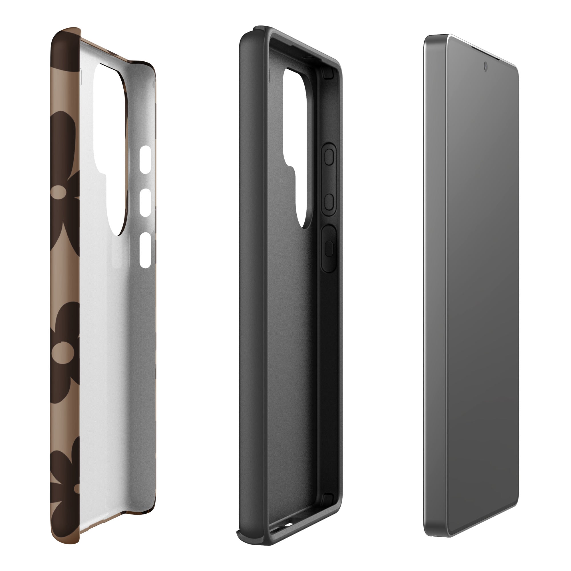 Brown Retro Floral Tough Case for Samsung