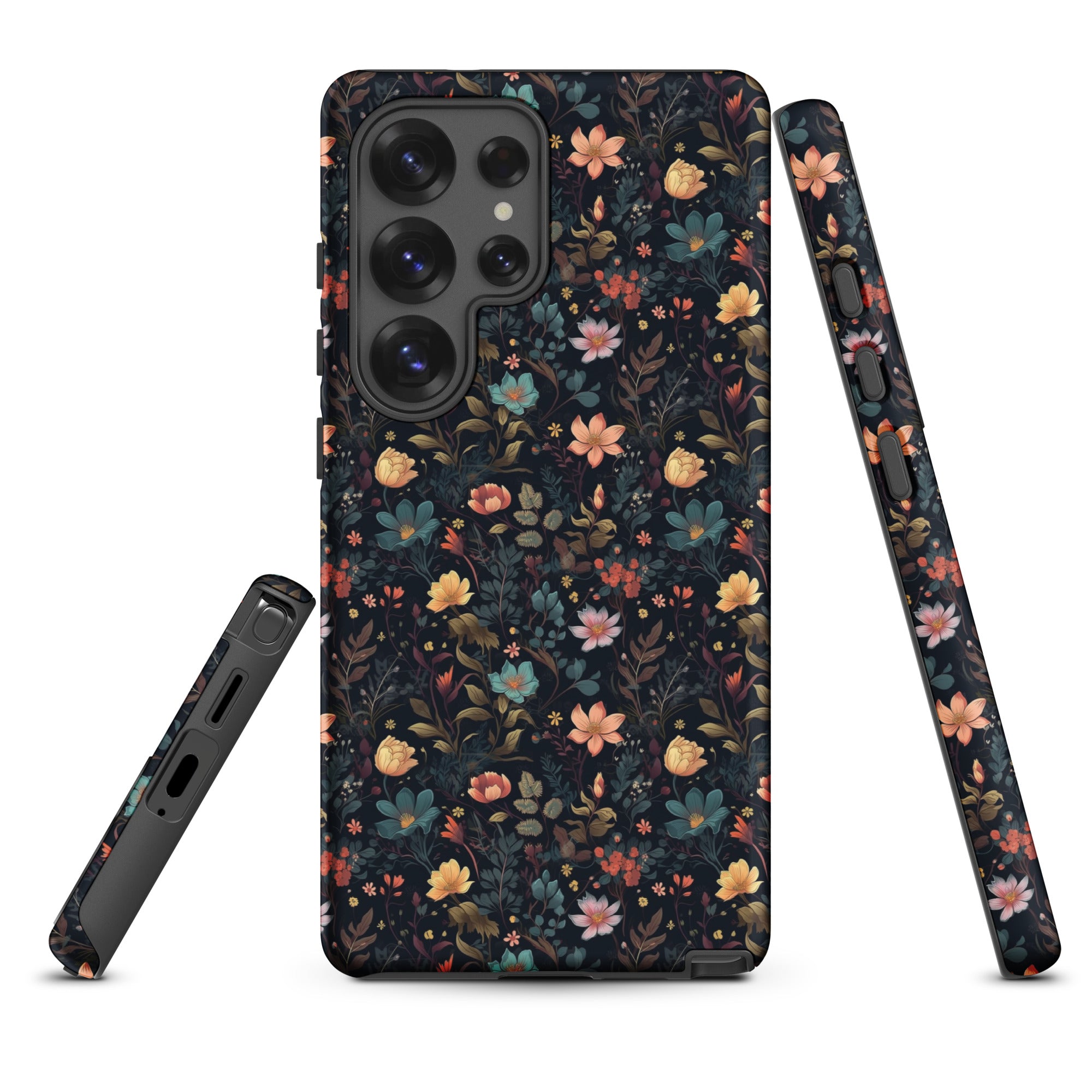 Black Gothic Botanical Tough Case for Samsung