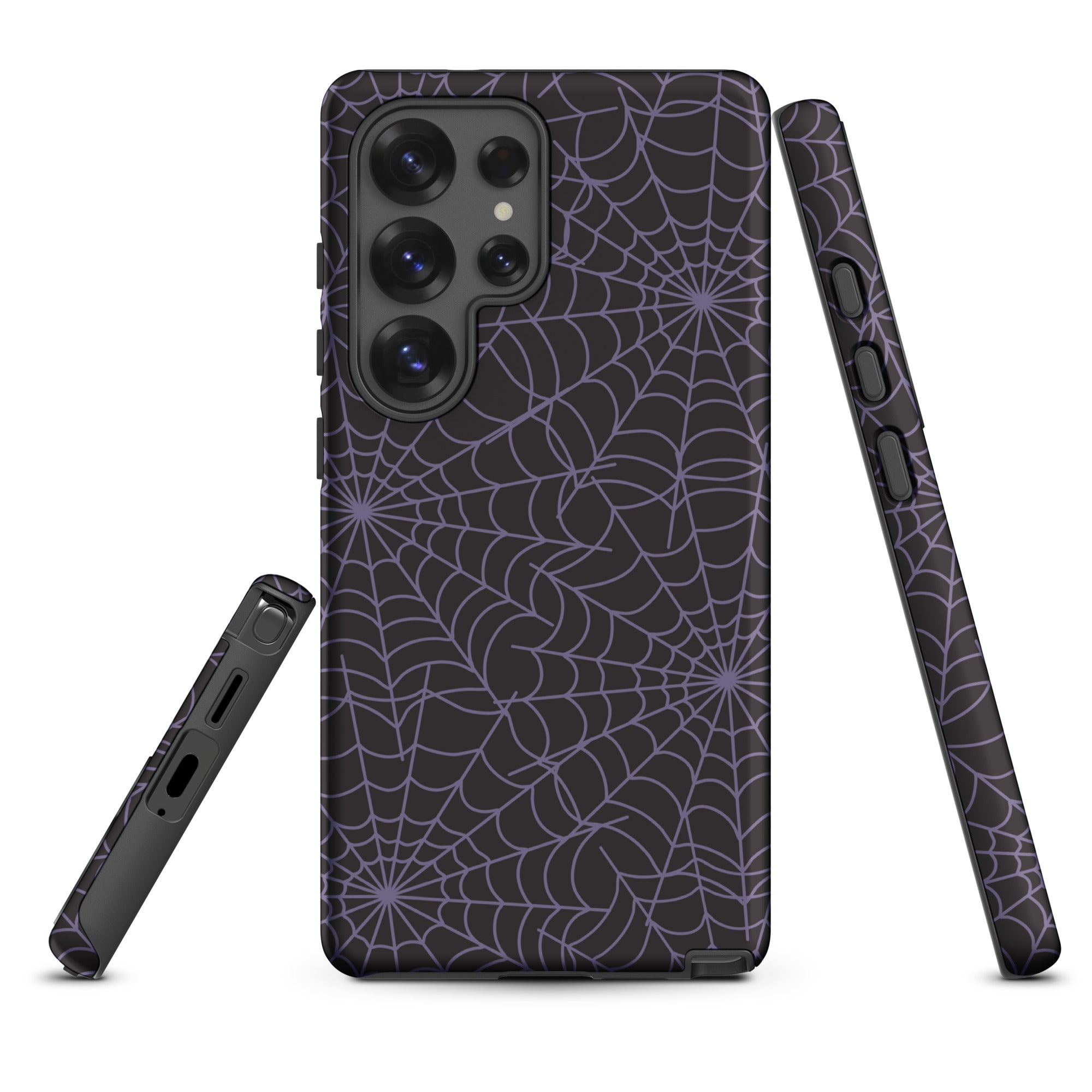 Dark Aesthetic Purple Spiderweb Tough Case for Samsung