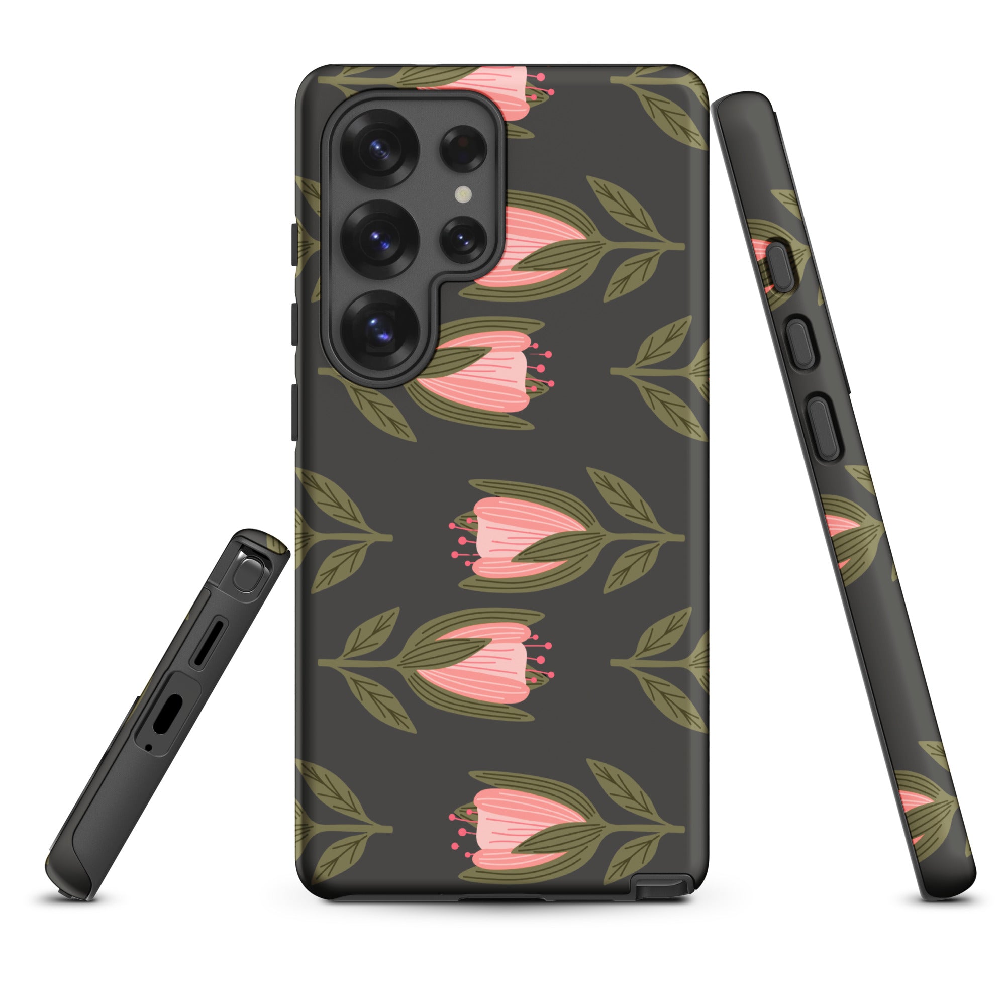 Charcoal Pink Tulip Tough Case for Samsung
