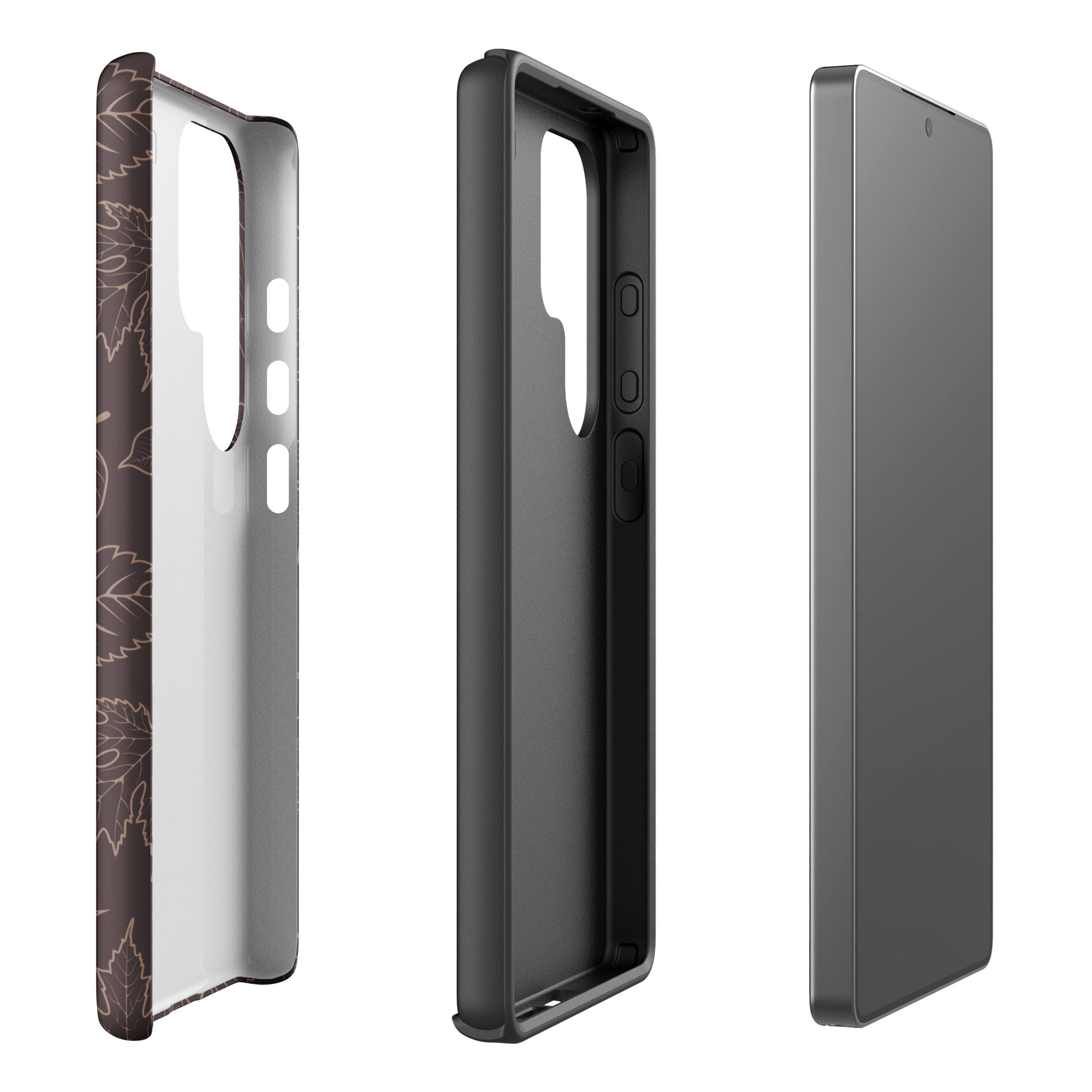 Brown Leaf Outline Tough Case for Samsung