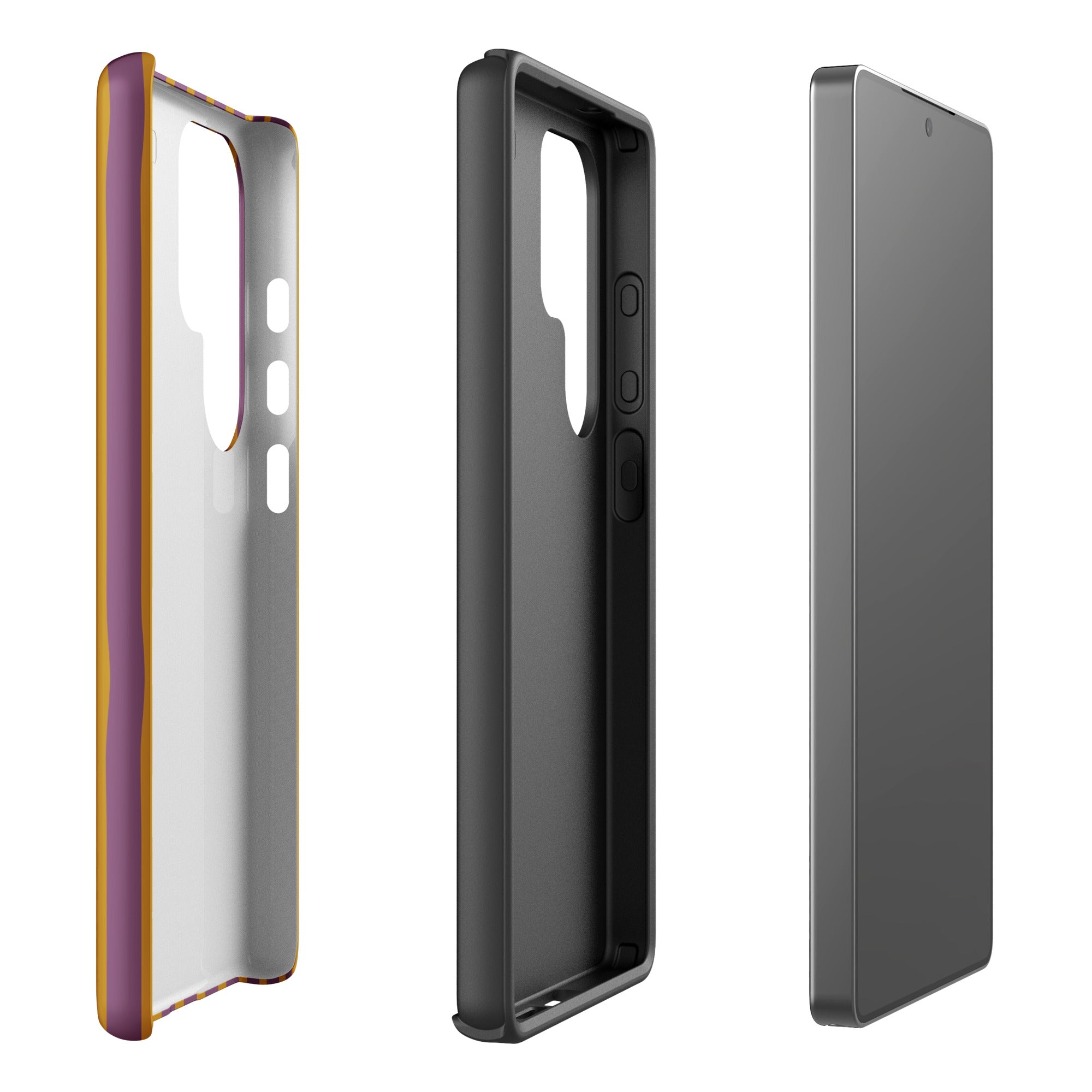 Mauve Mustard Wavy Stripe Tough Case for Samsung