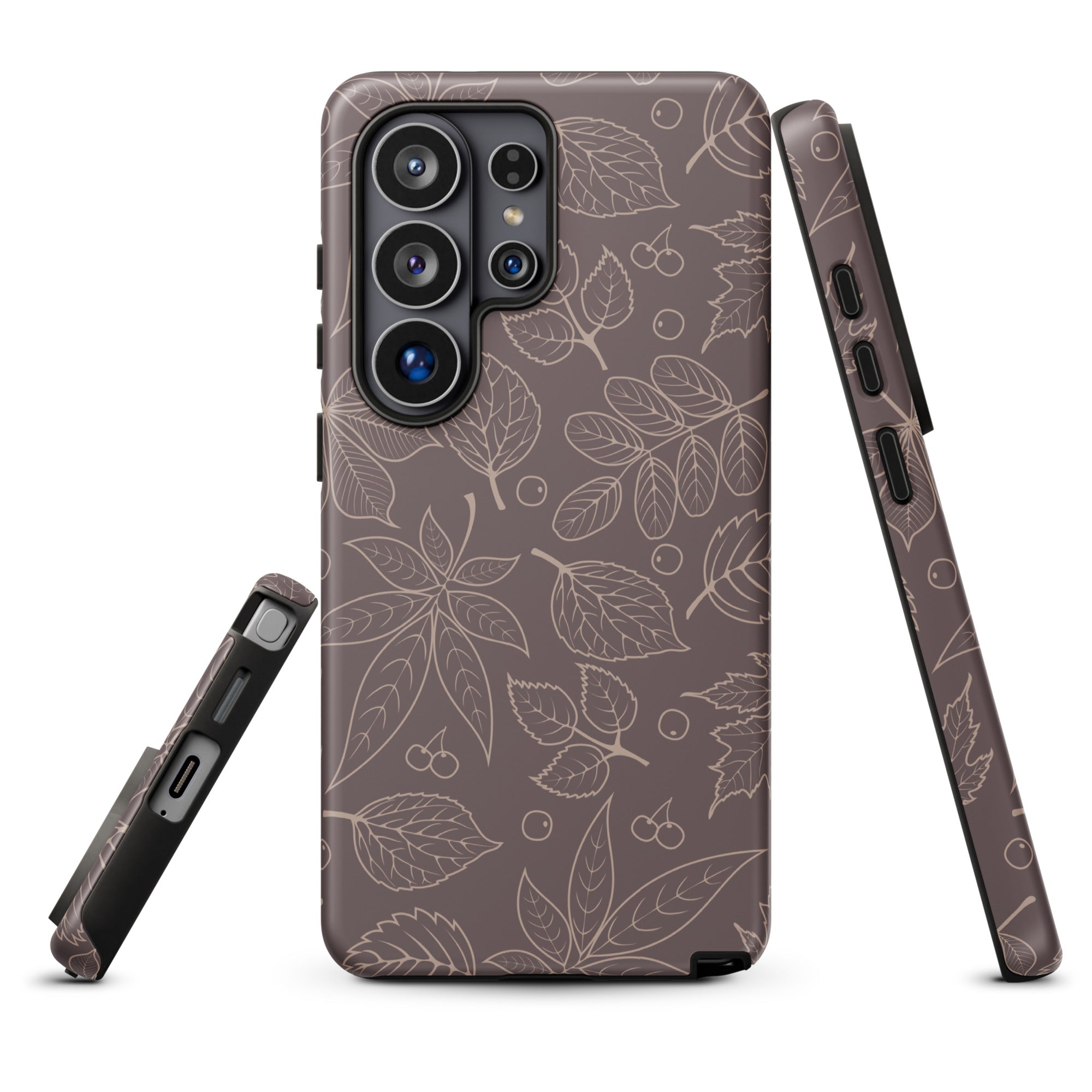 Brown Leaf Outline Tough Case for Samsung