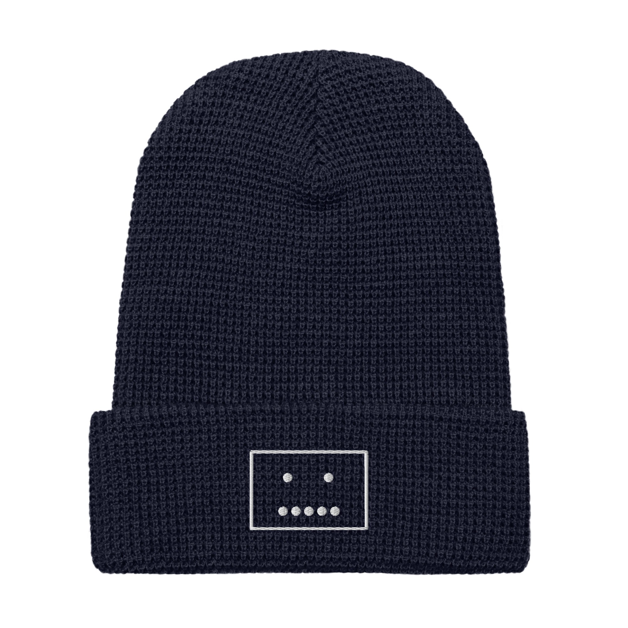 Waffle Smiley Beanie – Neutral Charm Edition