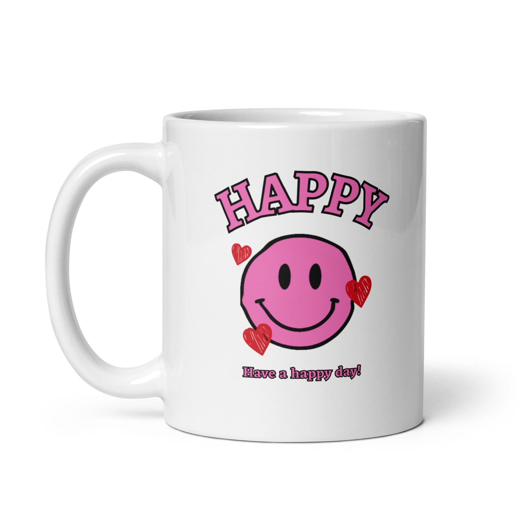 Pink Happy Hearts Mug