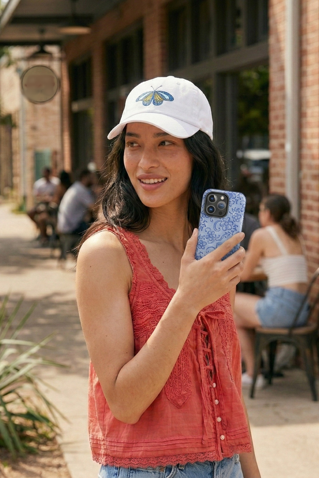 Blue Lace Floral Tough Case for iPhone