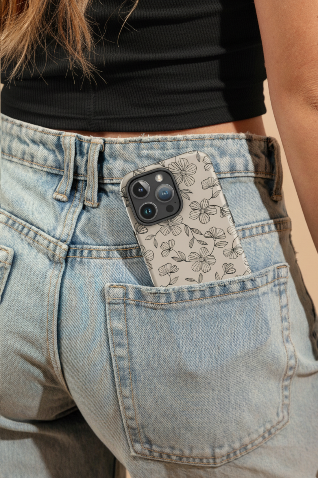 Earthy Neutral Floral Tough Case for iPhone